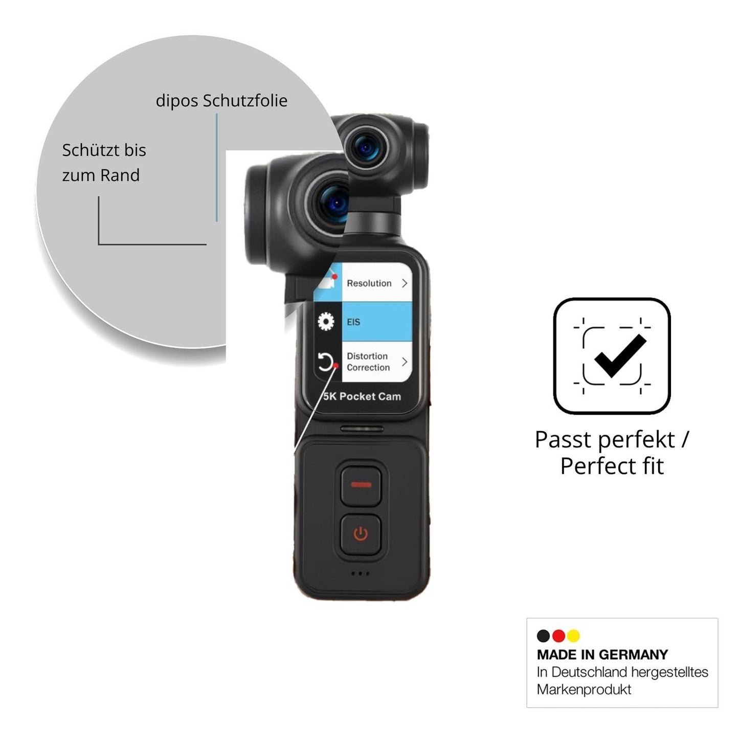 2x Full Cover Schutzfolie matt für ydi POCKETCAM P (6)
