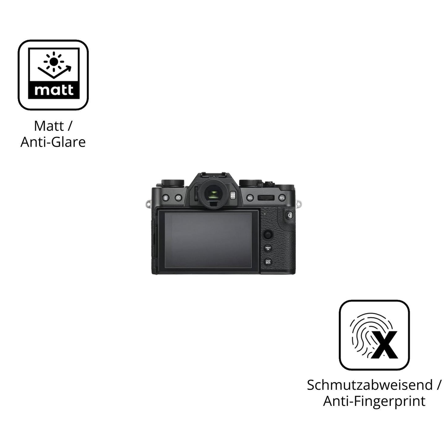 2x 9H Schutzfolie matt für Fujifilm X-T30 III Panz (5)