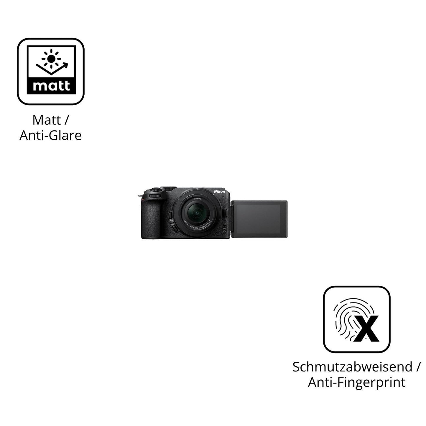 2x 9H Schutzfolie matt für Nikon Z30 Panzerfolie (5)