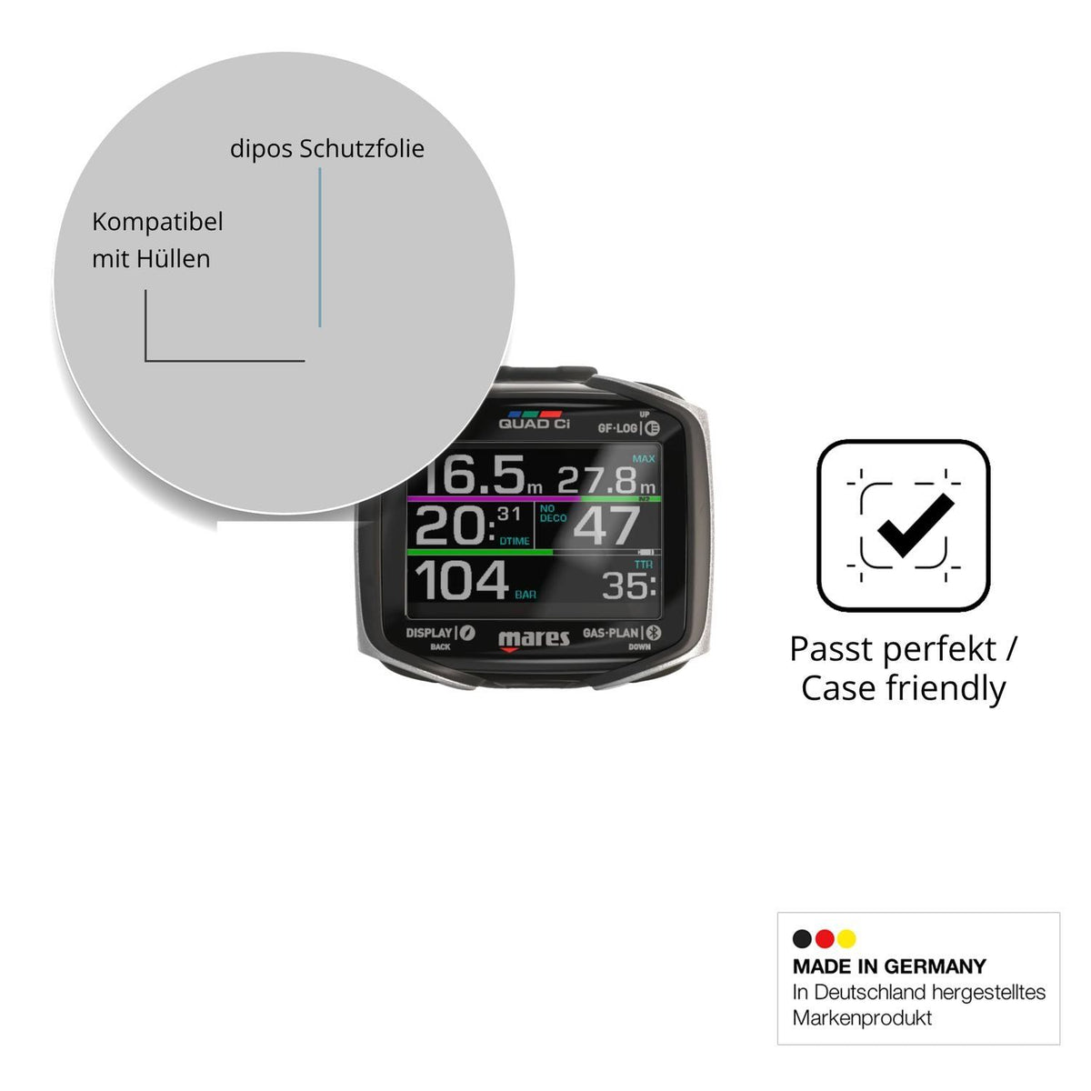 6x Schutzfolie klar für Mares Quad CI Display-Schu (6)