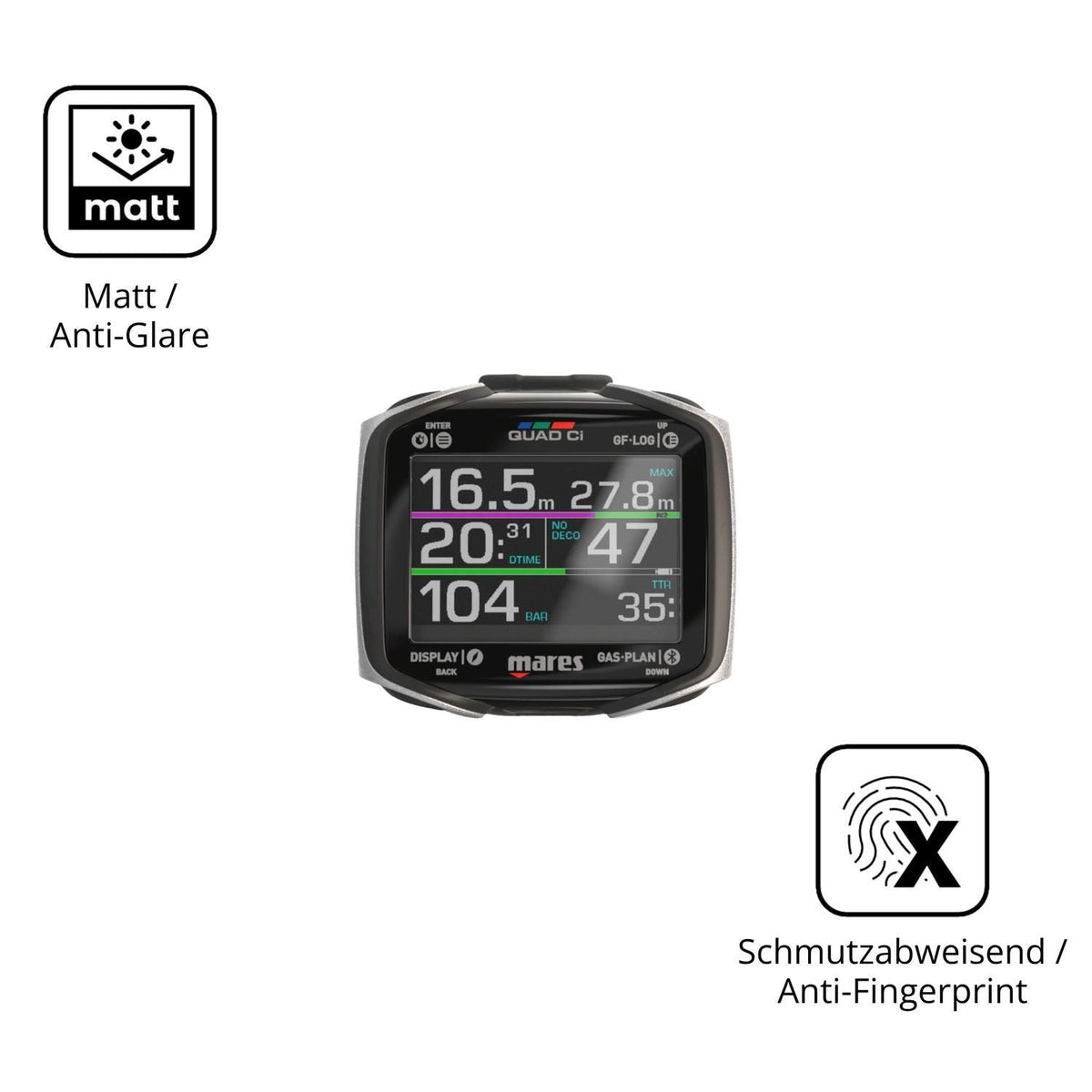 6x Schutzfolie matt für Mares Quad CI Display-Schu (5)