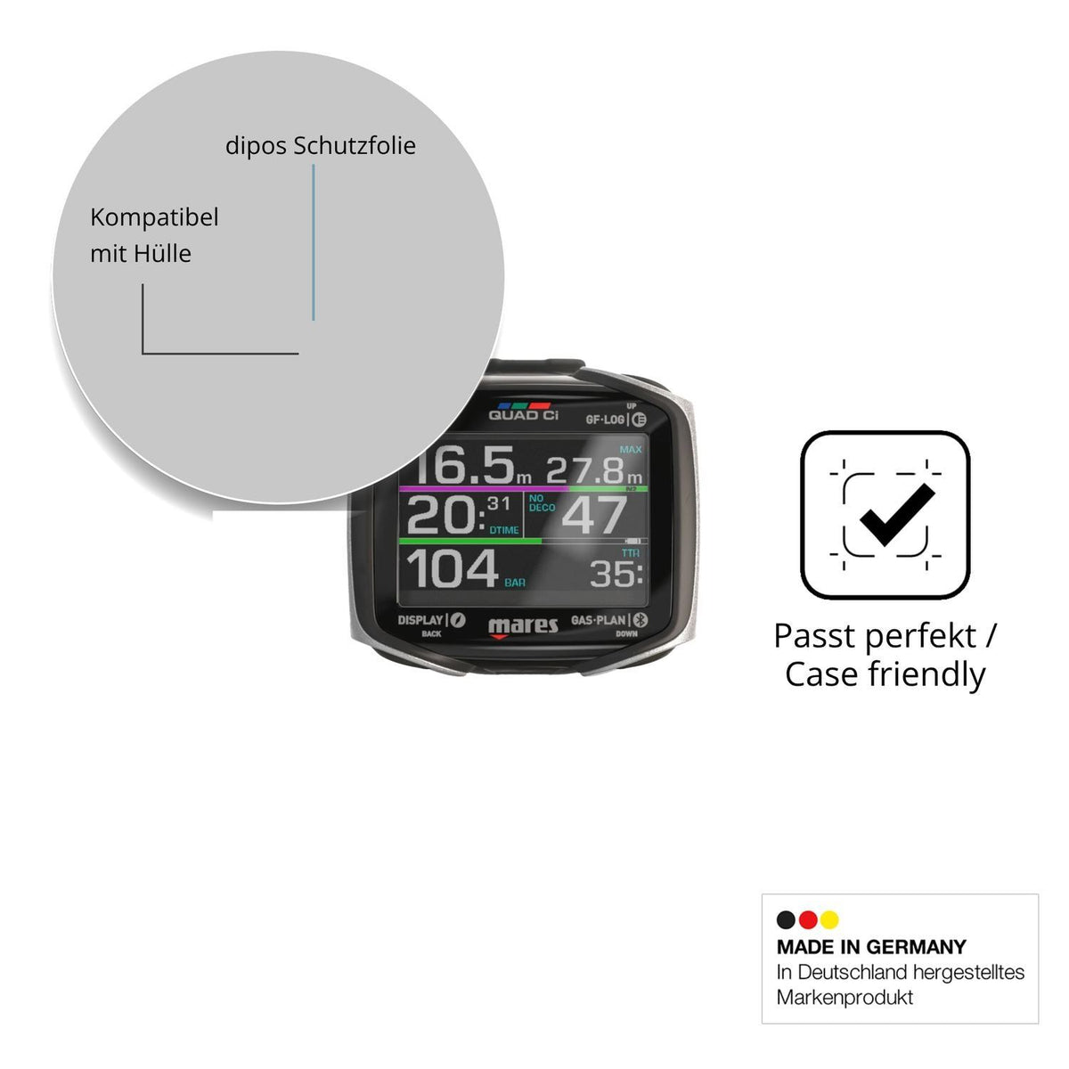 6x Schutzfolie matt für Mares Quad CI Display-Schu (6)
