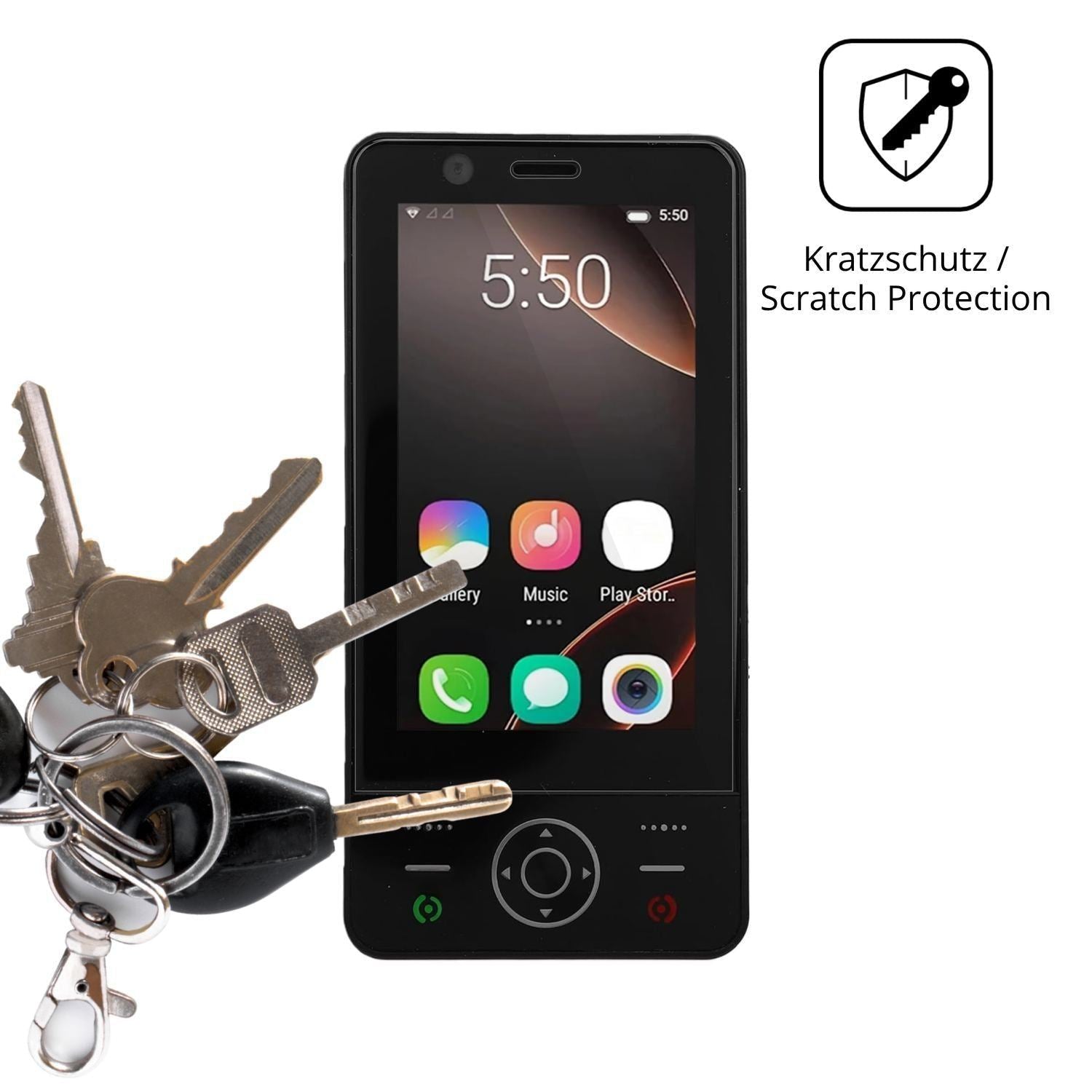 4x Schutzfolie klar für Plyisty 4G Slide Phone Dis (4)