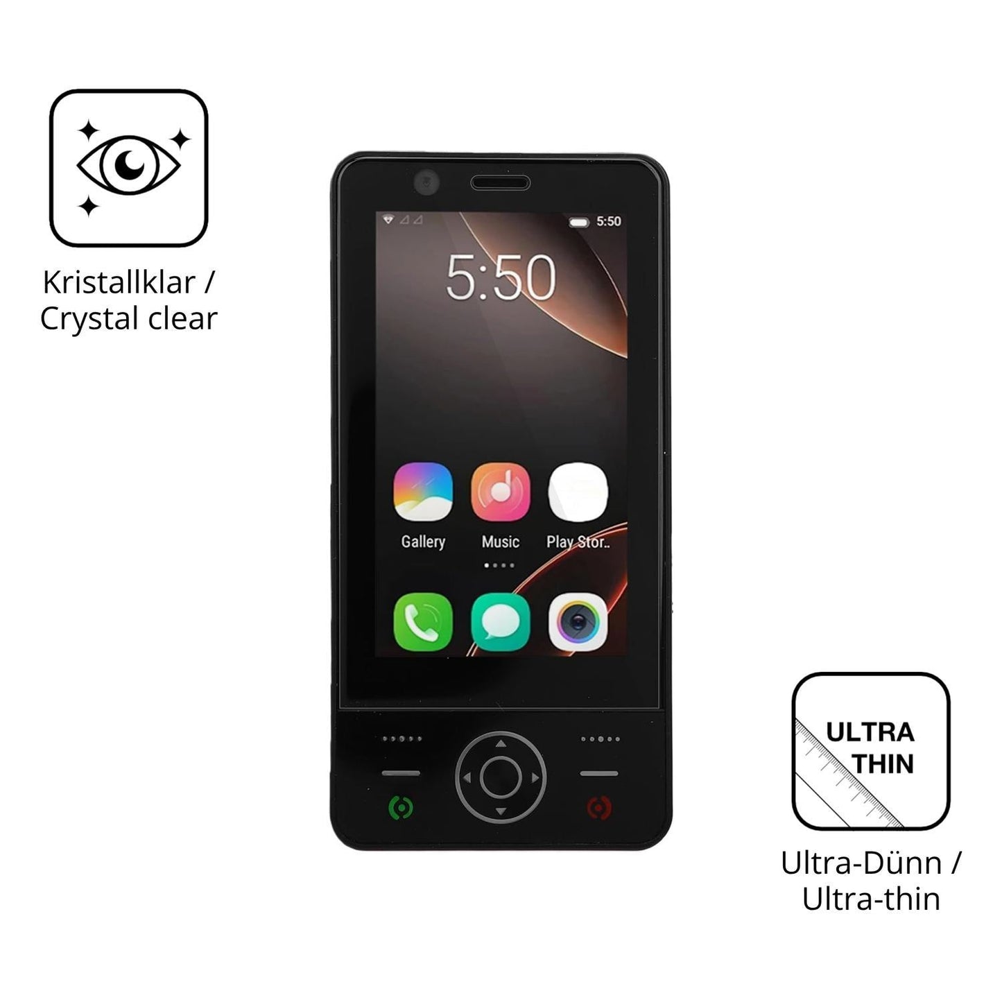 4x Schutzfolie klar für Plyisty 4G Slide Phone Dis (5)