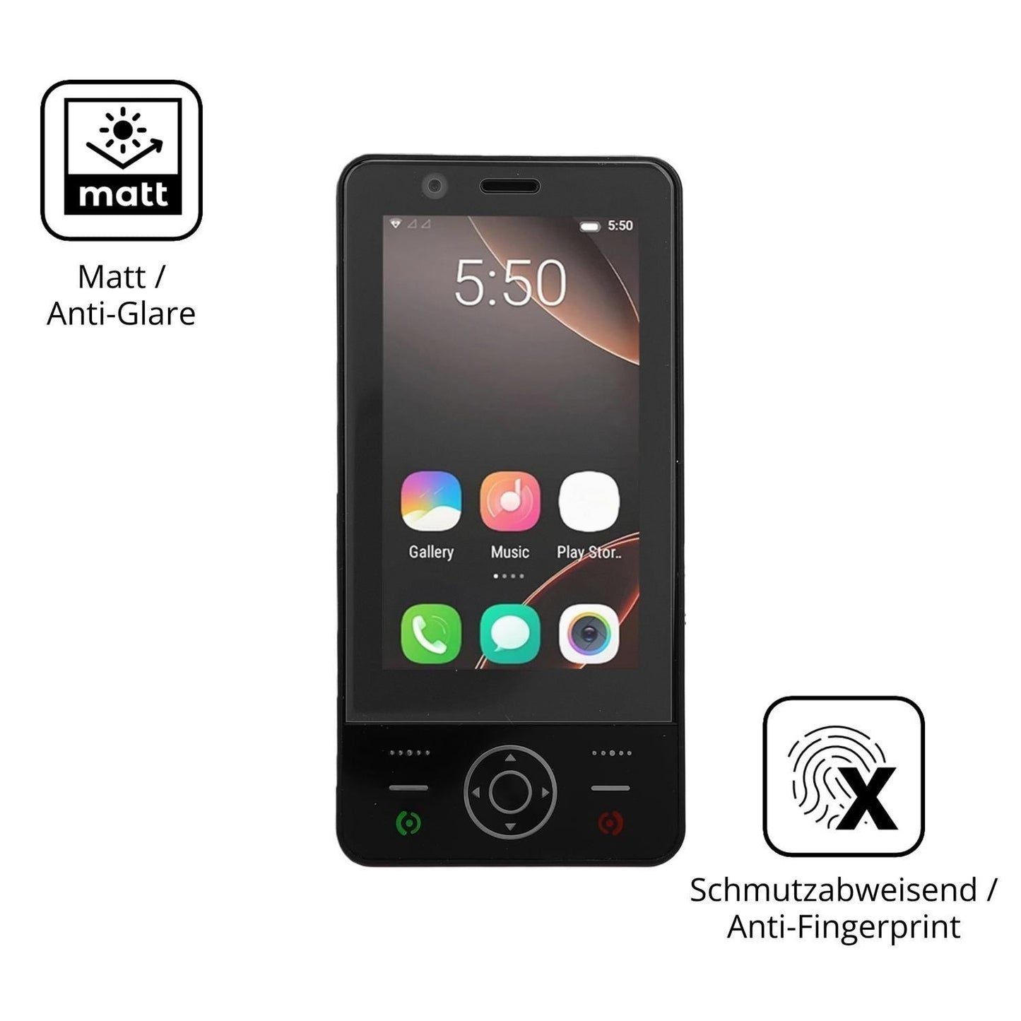 4x Schutzfolie matt für Plyisty 4G Slide Phone Dis (5)