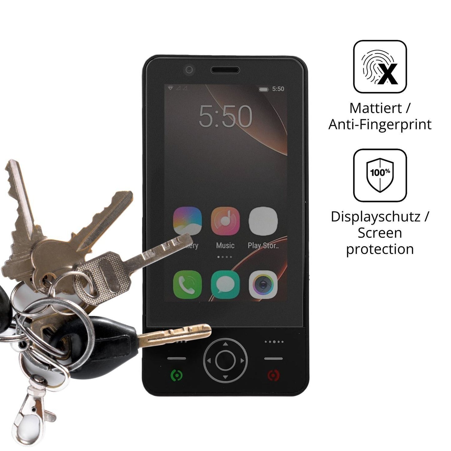 Blickschutzfolie für Plyisty 4G Slide Phone matt S (3)