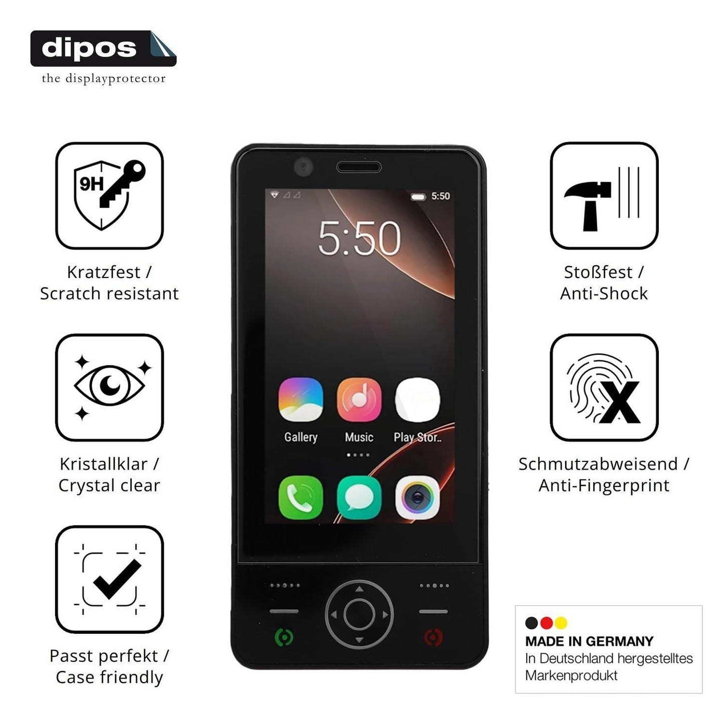 2x 9H Schutzfolie für Plyisty 4G Slide Phone Panze (7)