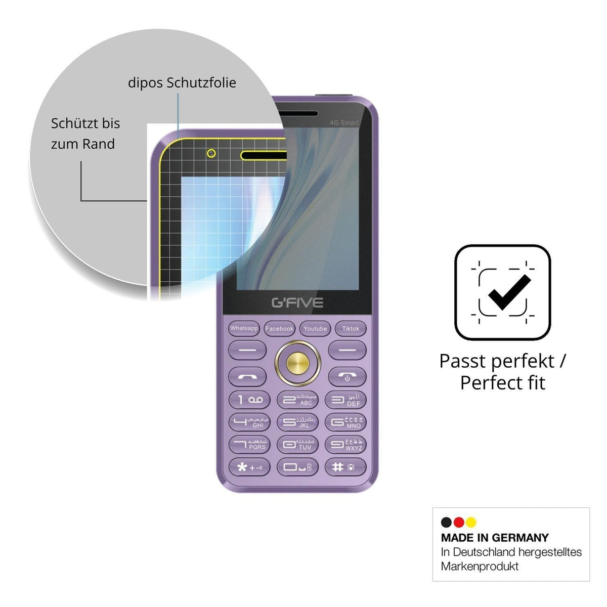 Blickschutzfolie für GFive 4G Smart matt Schutzfol (4)