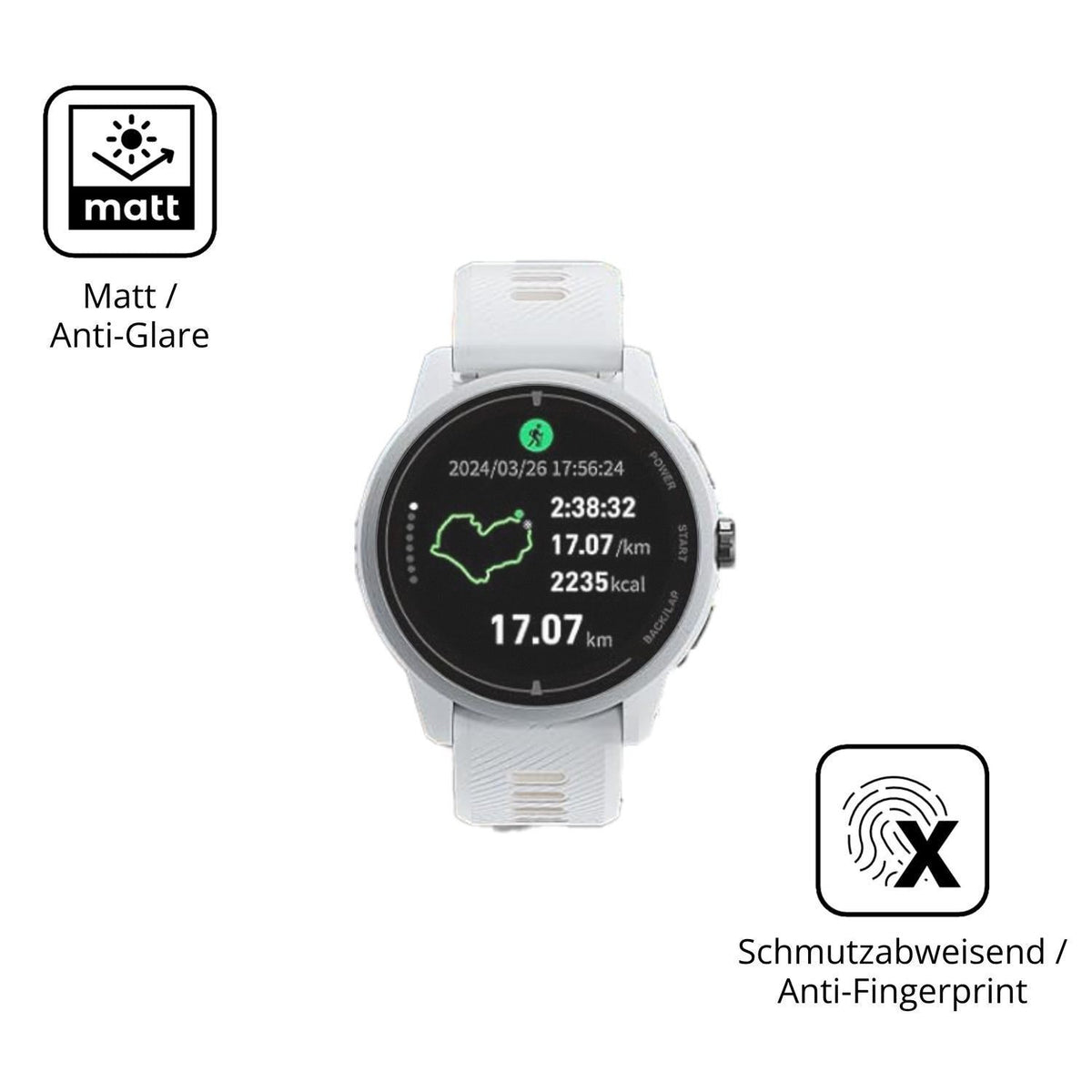 6x Schutzfolie matt für iGPSPORT VeRun Display-Sch (5)