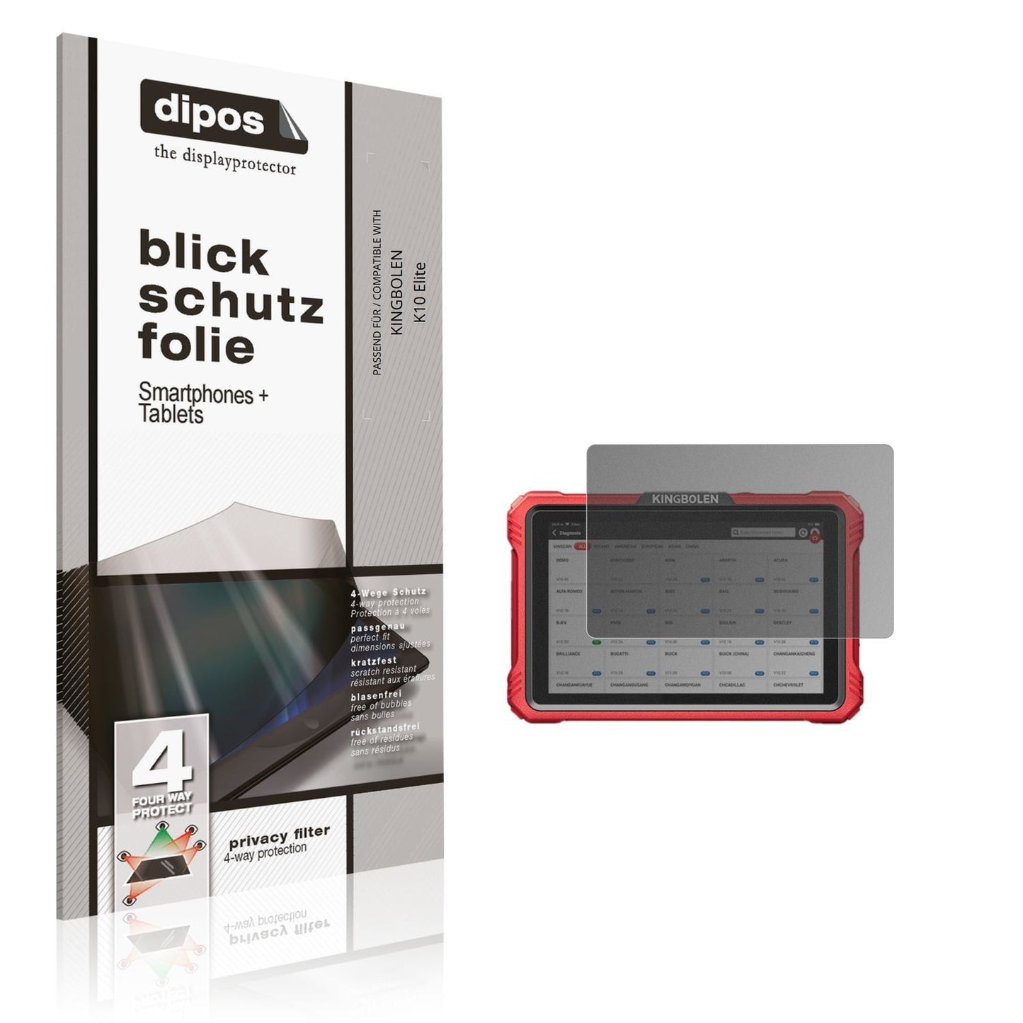 Blickschutzfolie für KINGBOLEN K10 Elite matt Schu (1)