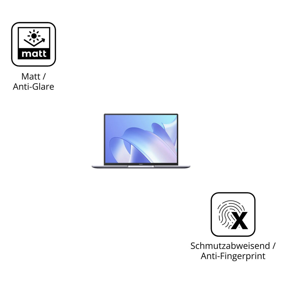 2x Schutzfolie matt für Huawei MateBook 14 2021 Di (5)