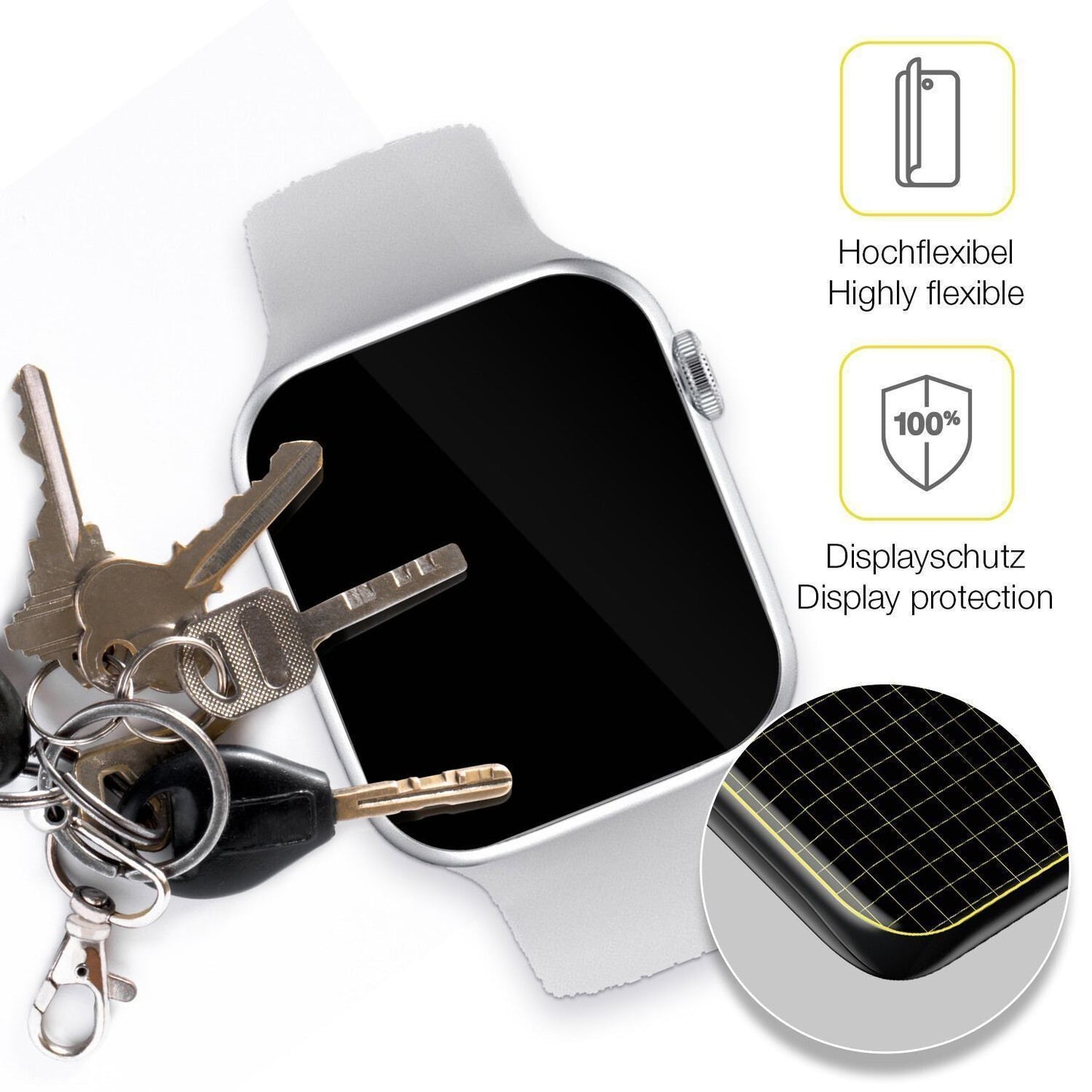 2x 3D Full Cover Schutzfolie für Iwo Watch 7 Pro (3)
