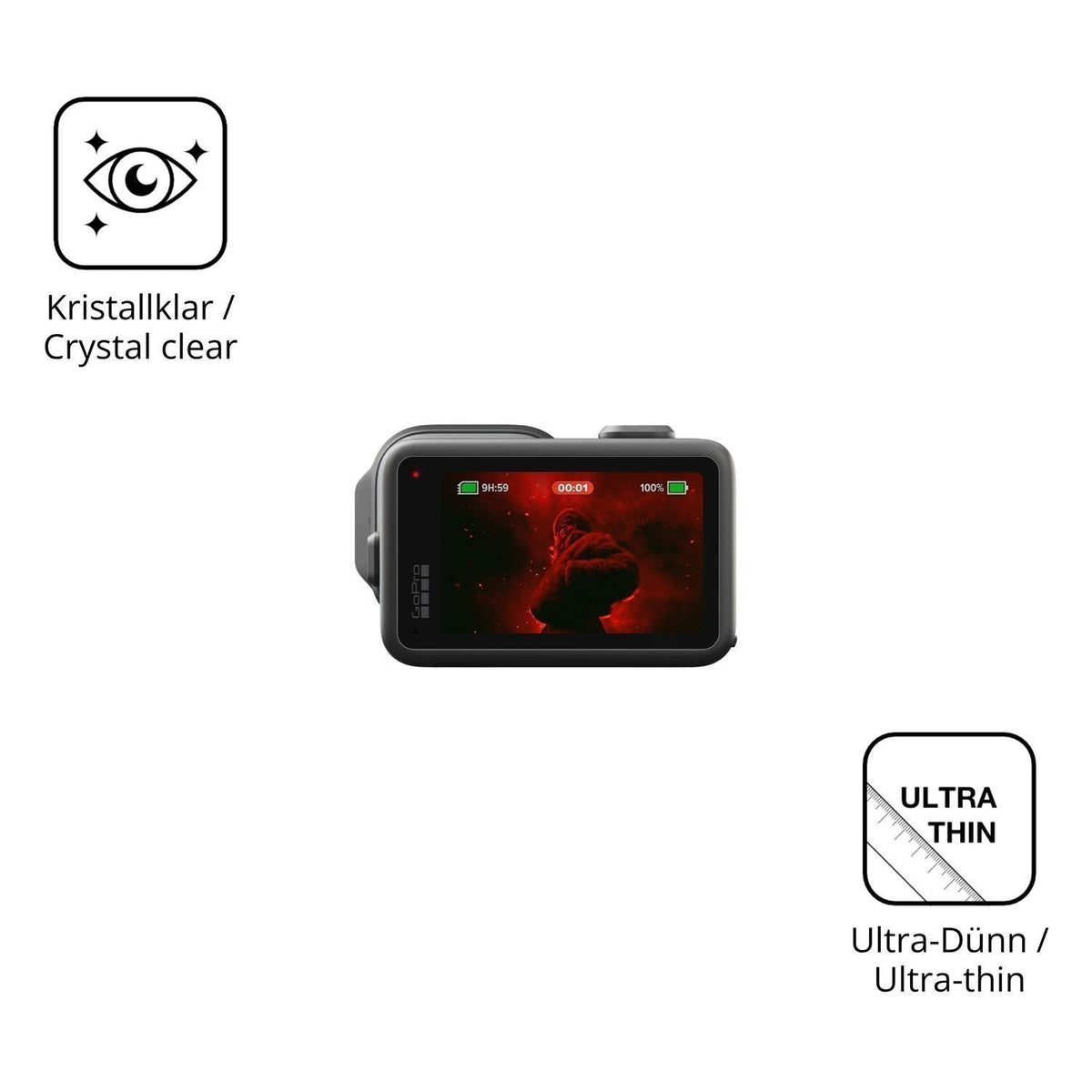 4x Schutzfolie klar für GoPro Mission 1 Pro Displa (5)