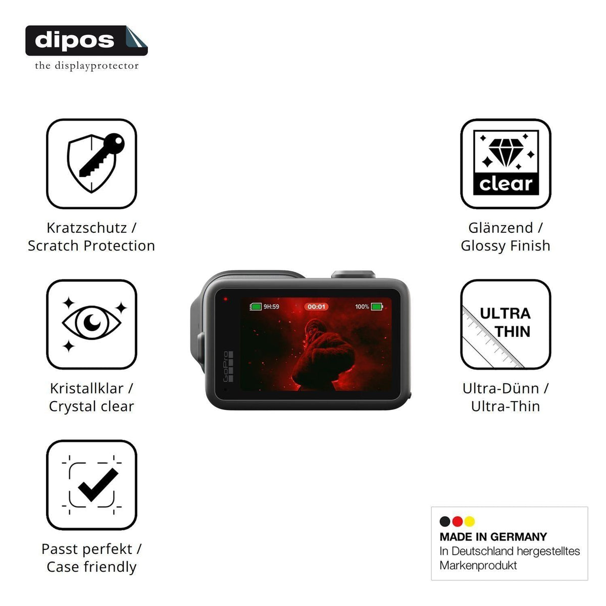 4x Schutzfolie klar für GoPro Mission 1 Pro Displa (7)