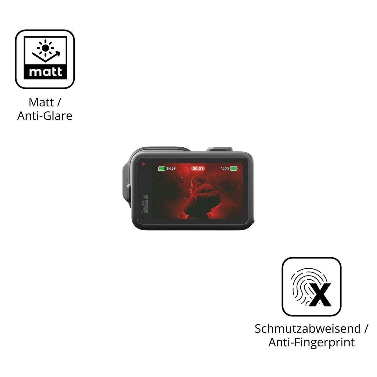 4x Schutzfolie matt für GoPro Mission 1 Pro Displa (5)