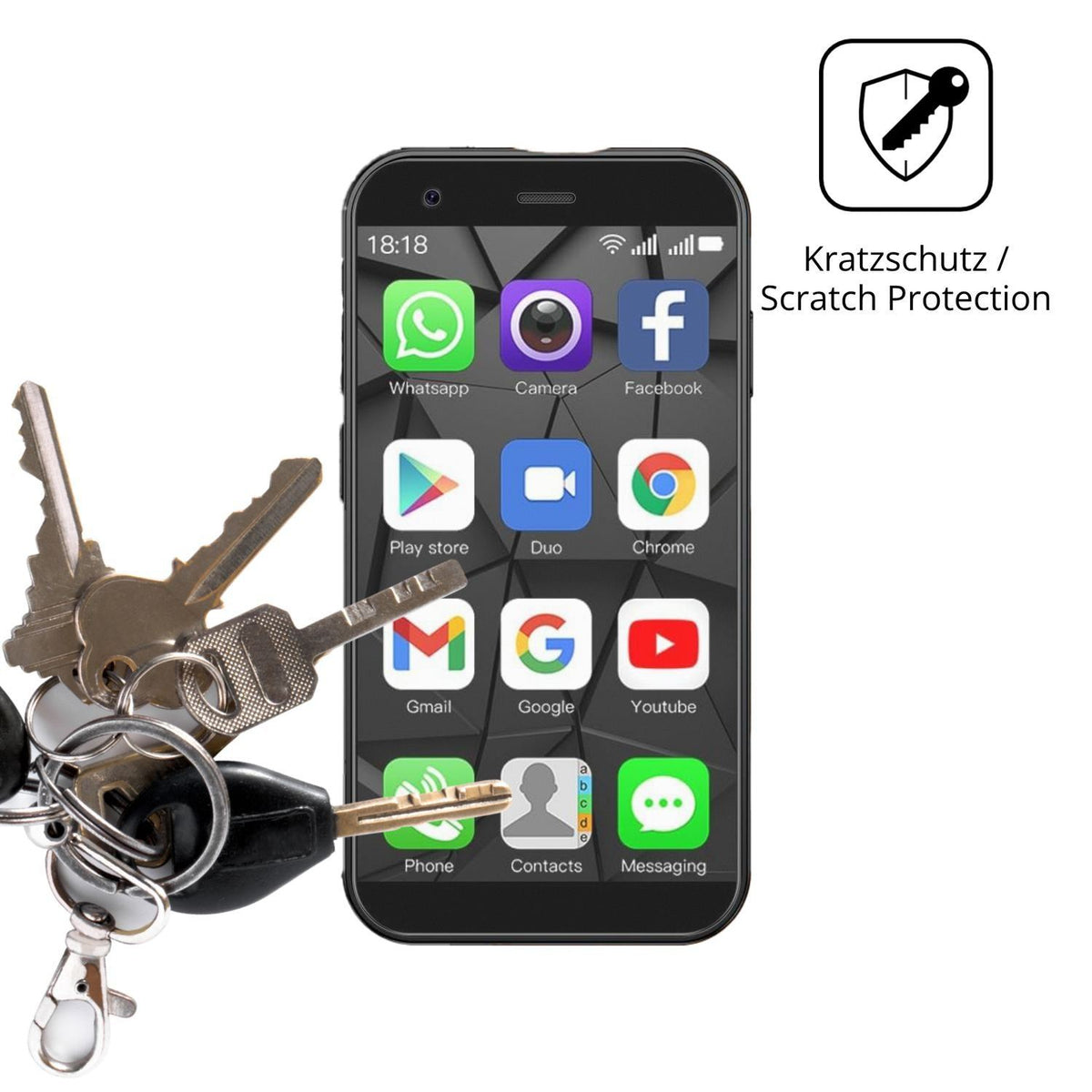 4x Schutzfolie matt für viqee XS15 Mini-Smartphone (4)