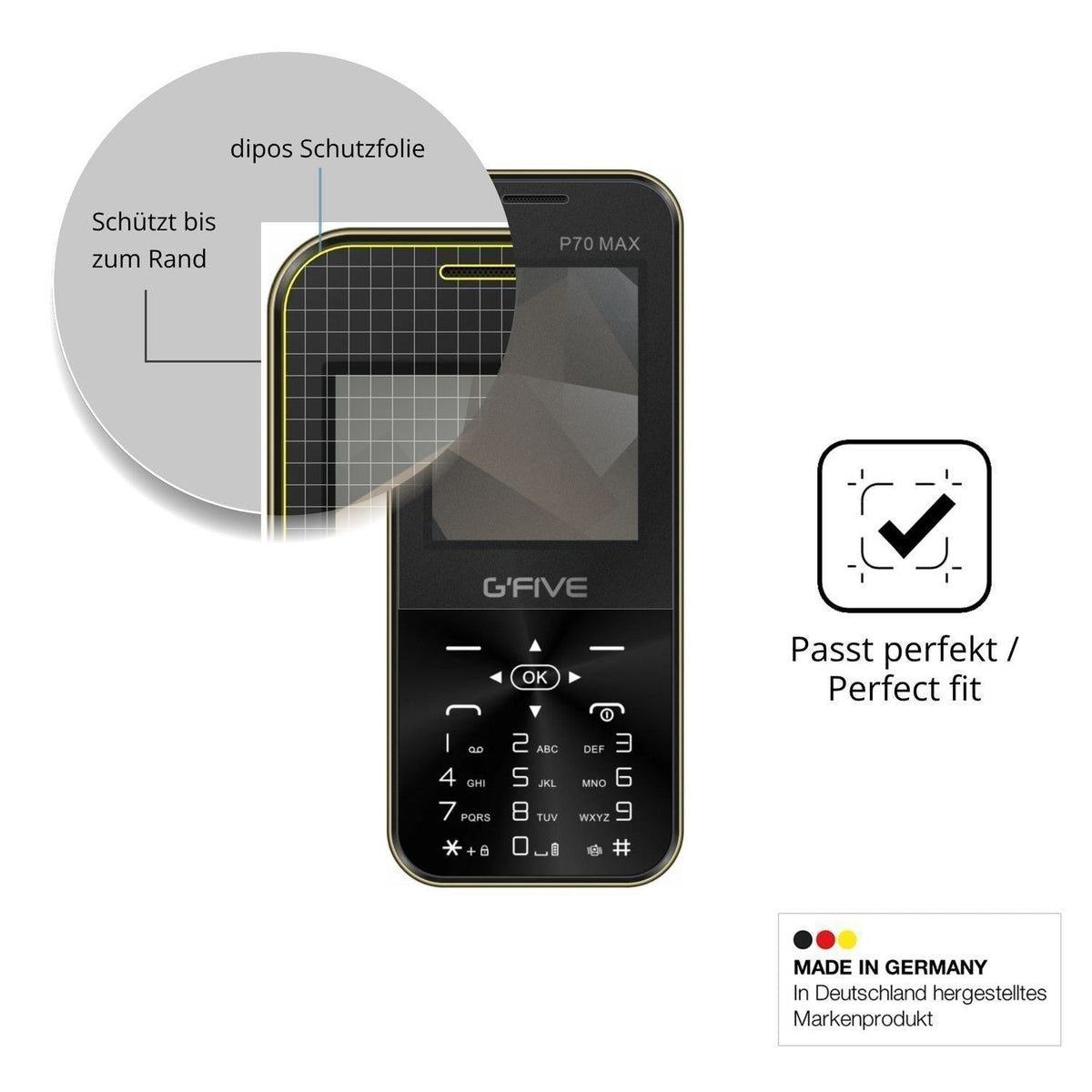 Blickschutzfolie für GFive P70 Max matt Schutzfoli (4)