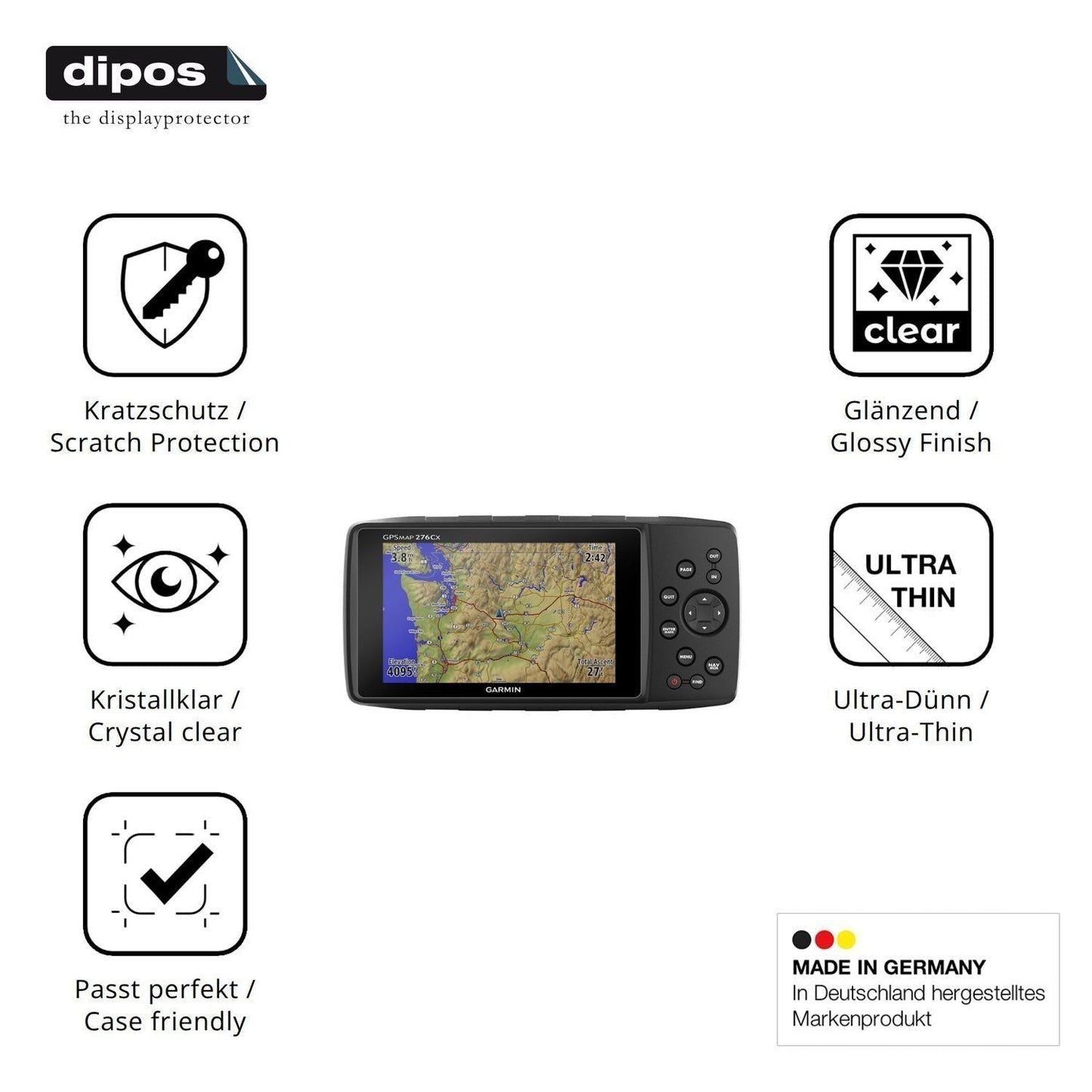 2x Schutzfolie klar für Garmin GPSMAP 276Cx Displa (7)