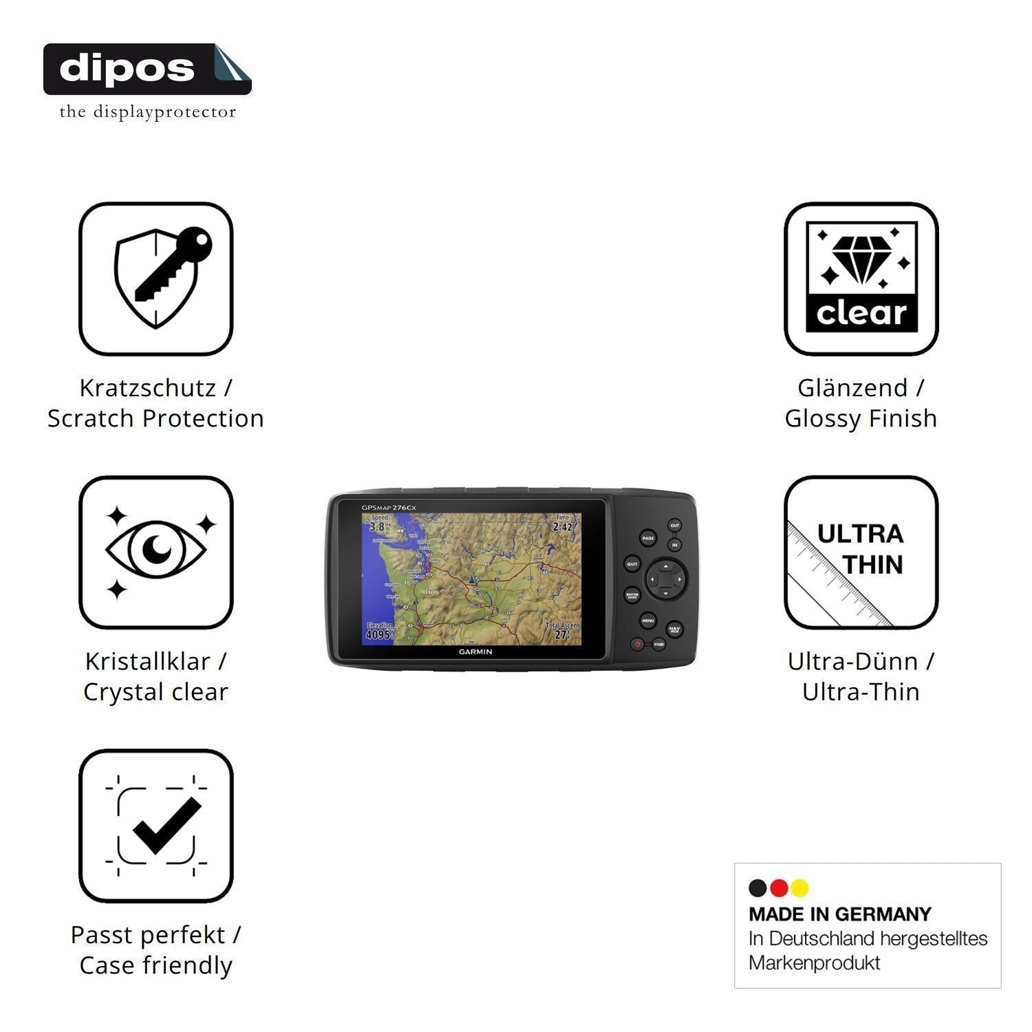 2x Schutzfolie klar für Garmin GPSMAP 276Cx Displa (7)