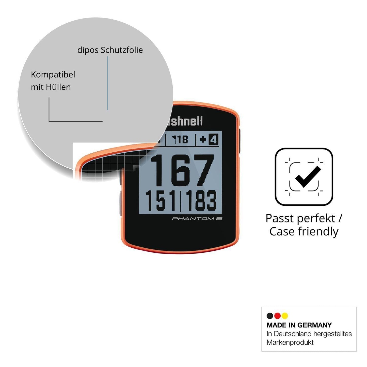 2x Schutzfolie klar für Bushnell Phantom 2 Display (6)