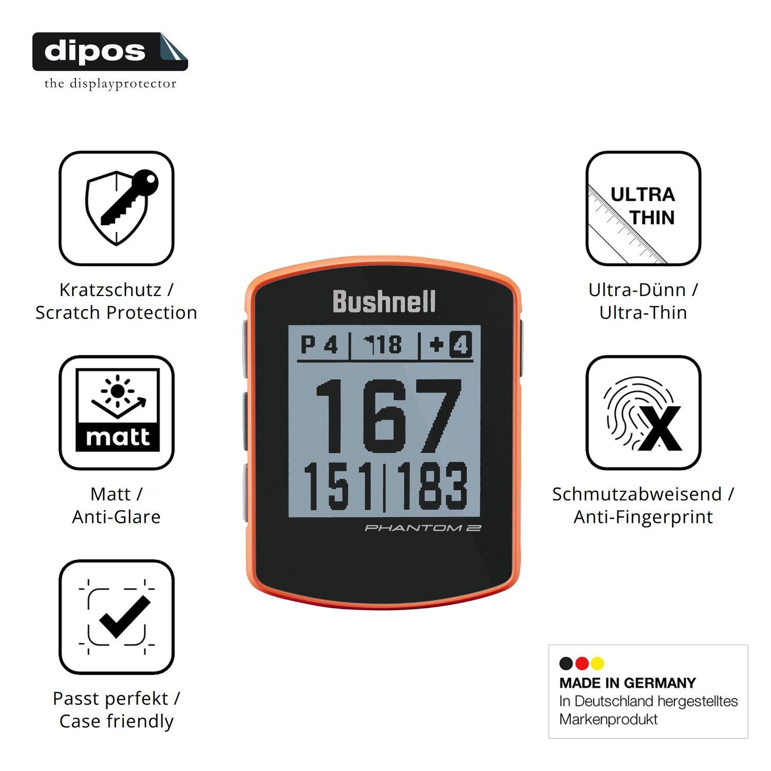 2x Schutzfolie matt für Bushnell Phantom 2 Display (7)