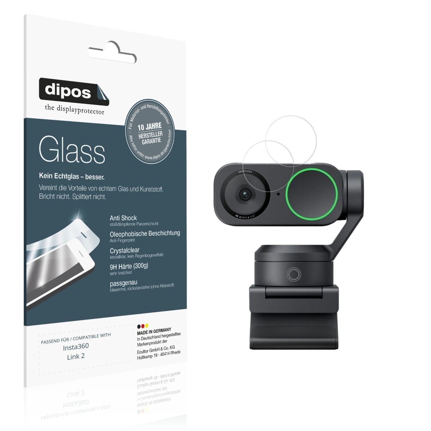 2x 9H Schutzfolie für Insta360 Link 2 Panzerfolie (1)