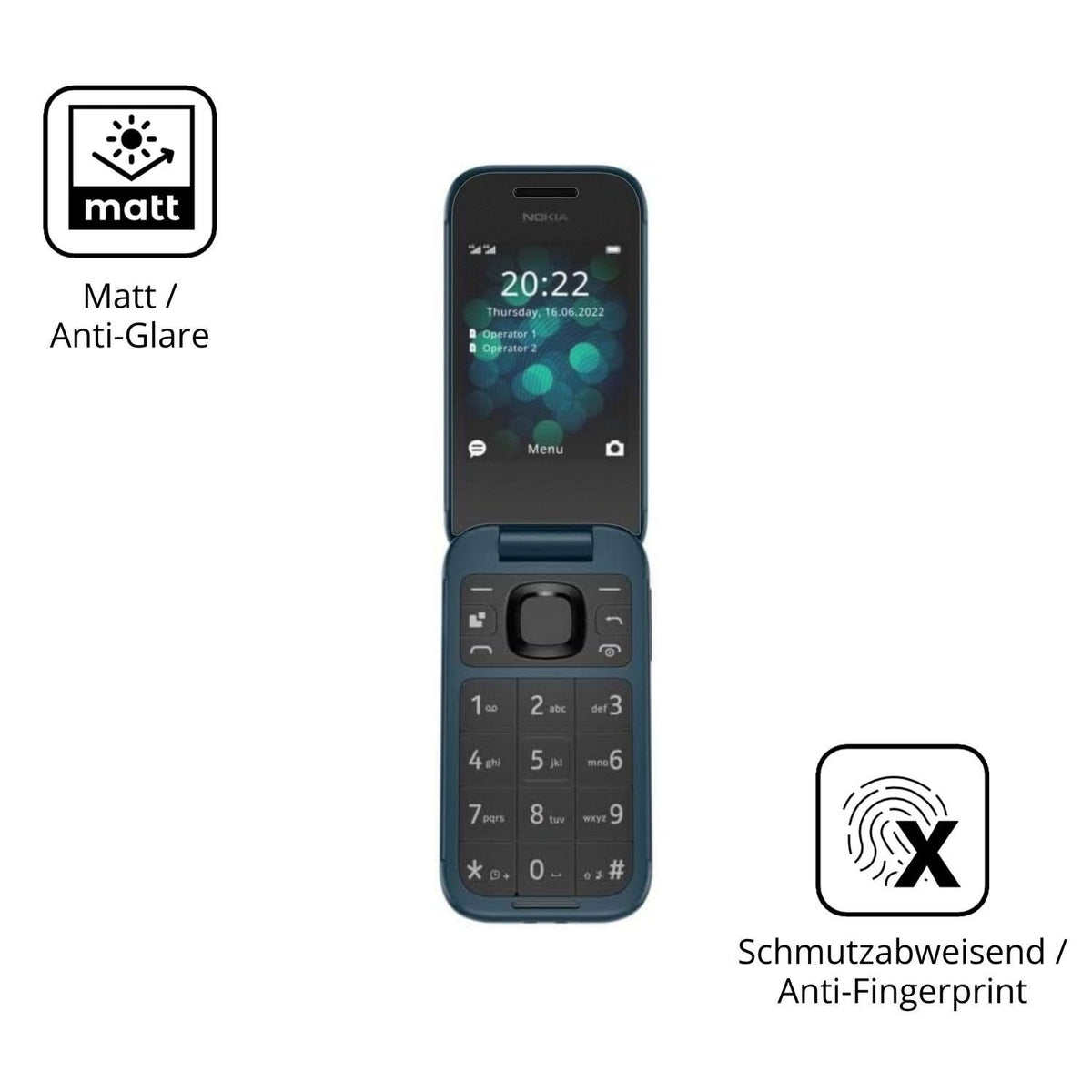 4x Schutzfolie matt für Nokia 2660 Display-Schutzf (5)