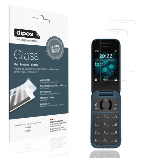 2x 9H Schutzfolie für Nokia 2660 Panzerfolie (1)