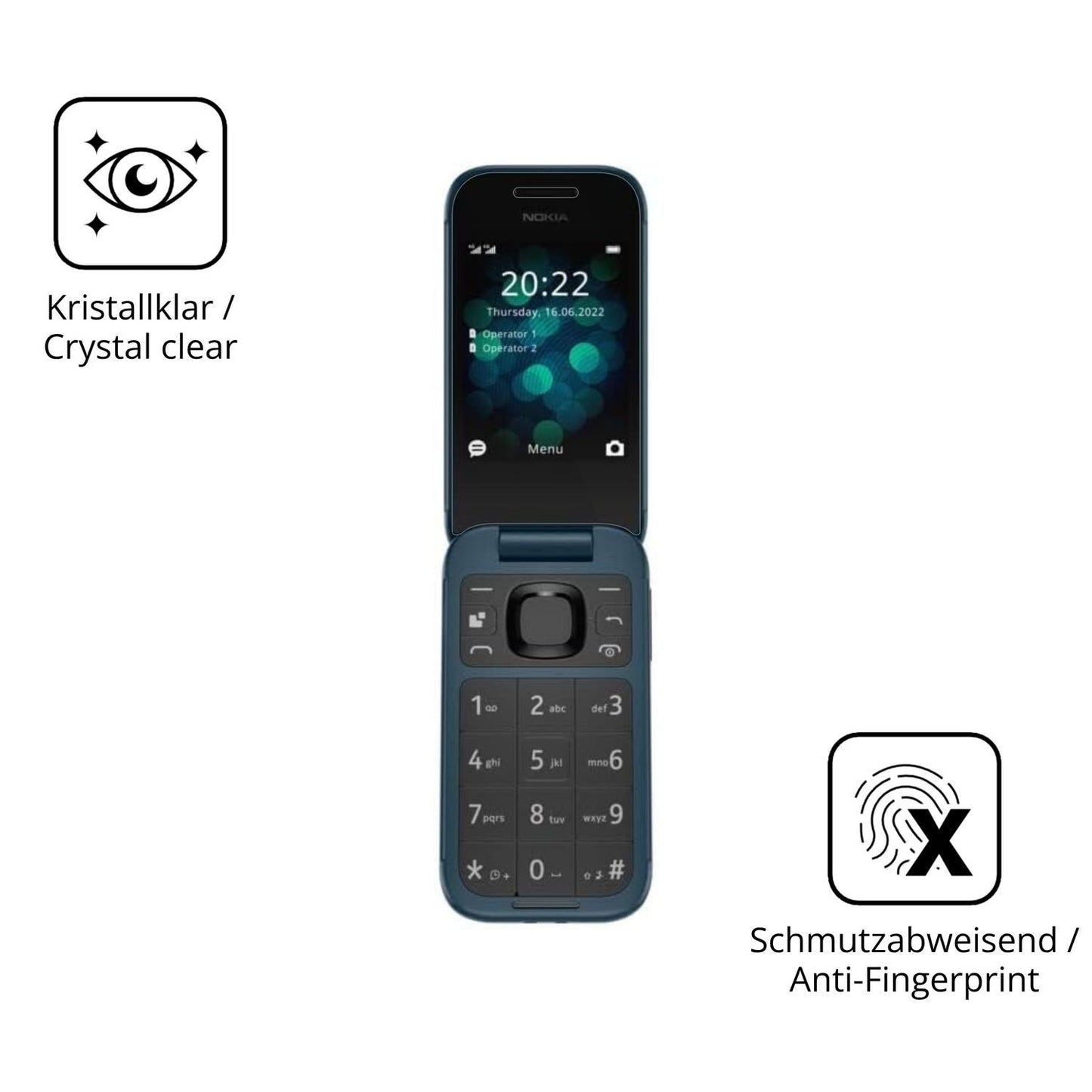 2x 9H Schutzfolie für Nokia 2660 Panzerfolie (5)