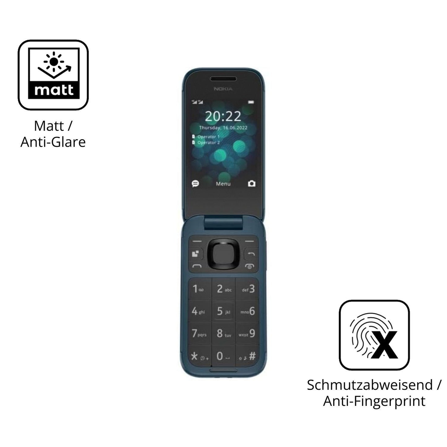 2x 9H Schutzfolie matt für Nokia 2660 Panzerfolie (5)