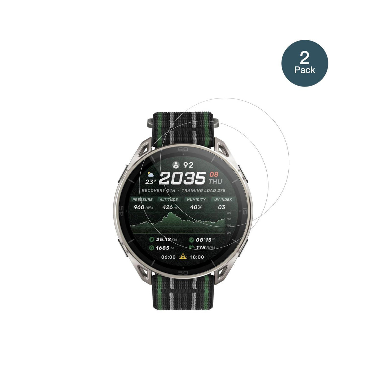 2x 9H Schutzfolie für Amazfit Cheetah 2 Ultra Panz (2)