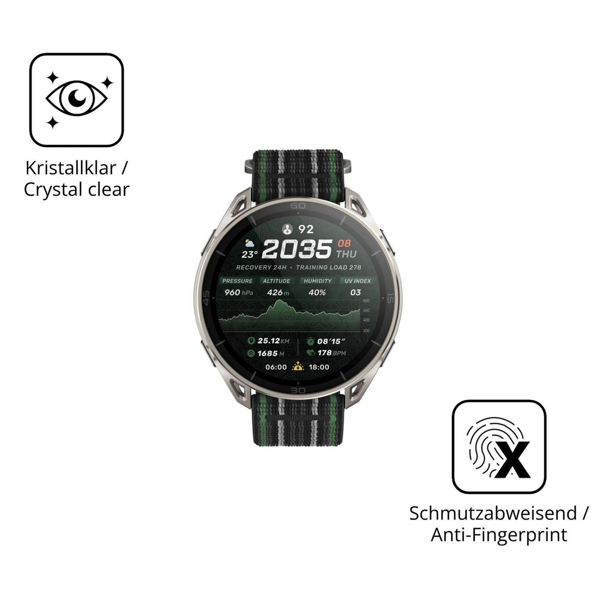 2x 9H Schutzfolie für Amazfit Cheetah 2 Ultra Panz (5)