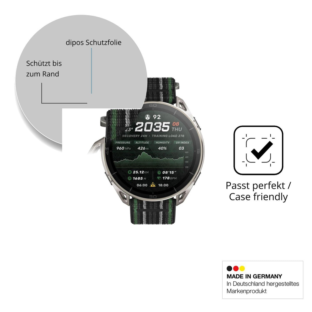 2x 9H Schutzfolie für Amazfit Cheetah 2 Ultra Panz (6)