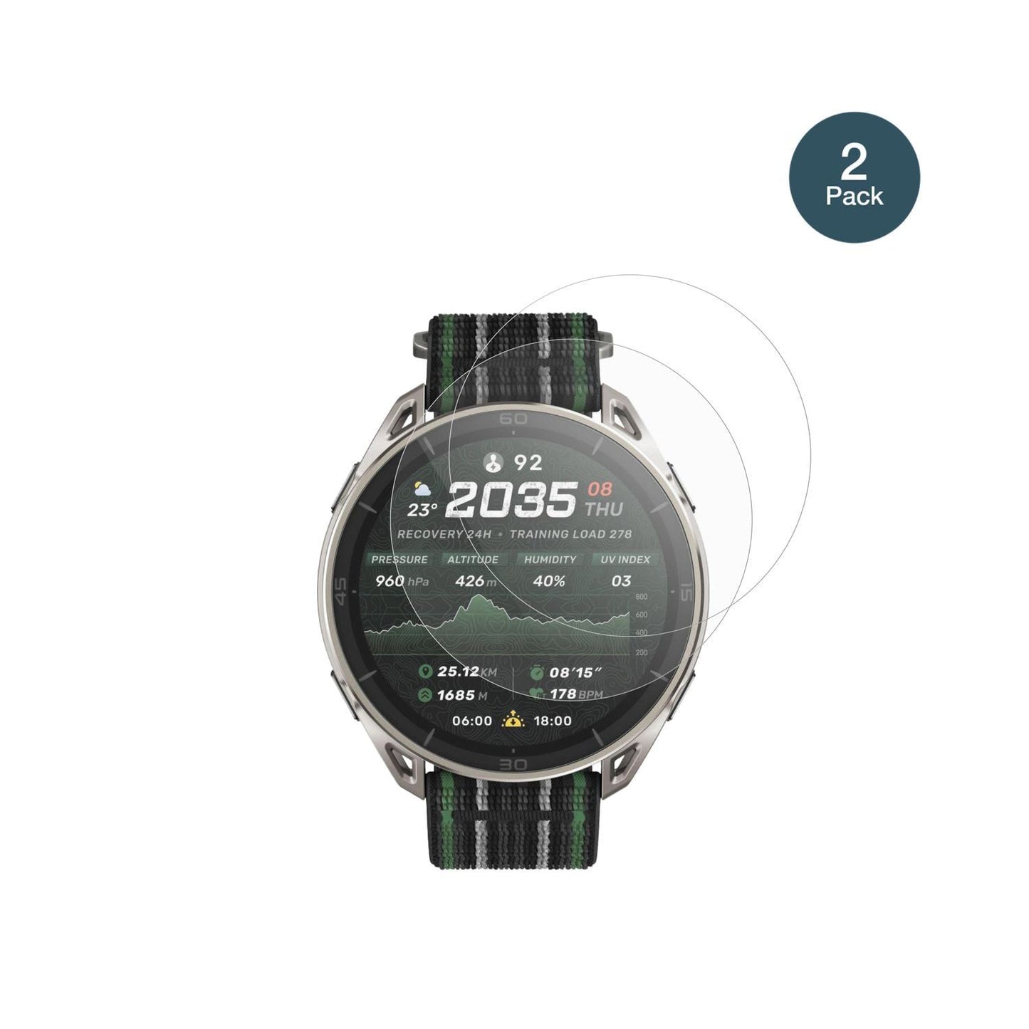 2x 9H Schutzfolie matt für Amazfit Cheetah 2 Ultra (2)