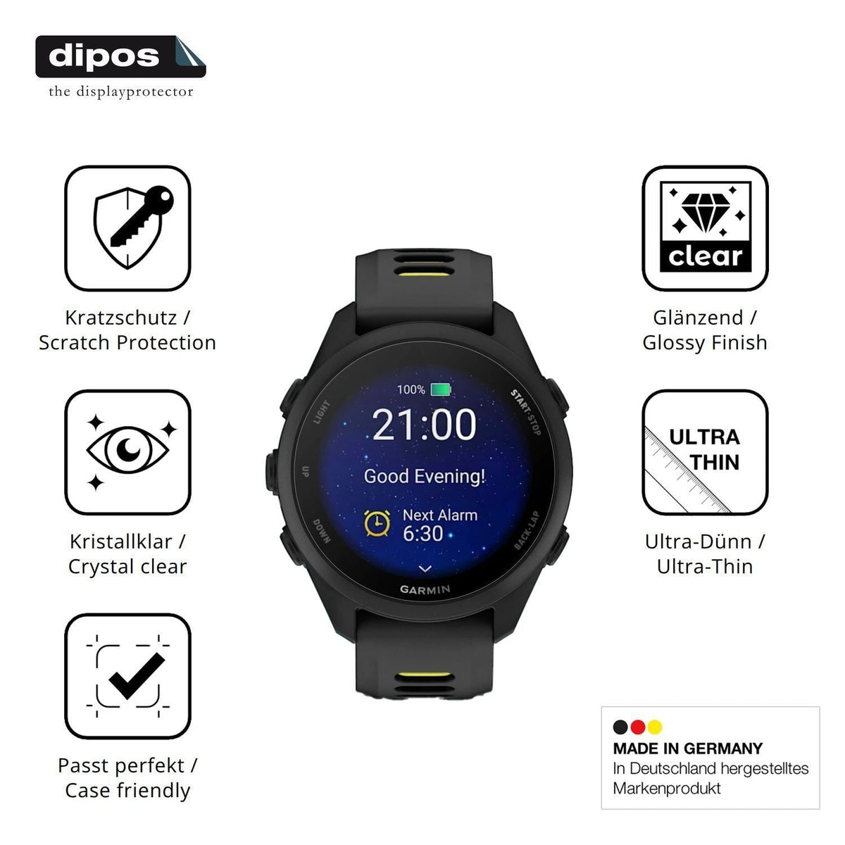 6x Schutzfolie klar für Garmin Forerunner 170 Disp (7)