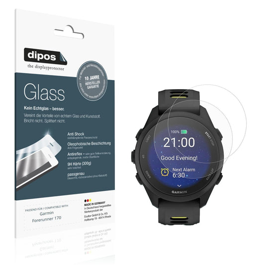 2x 9H Schutzfolie matt für Garmin Forerunner 170 P (1)