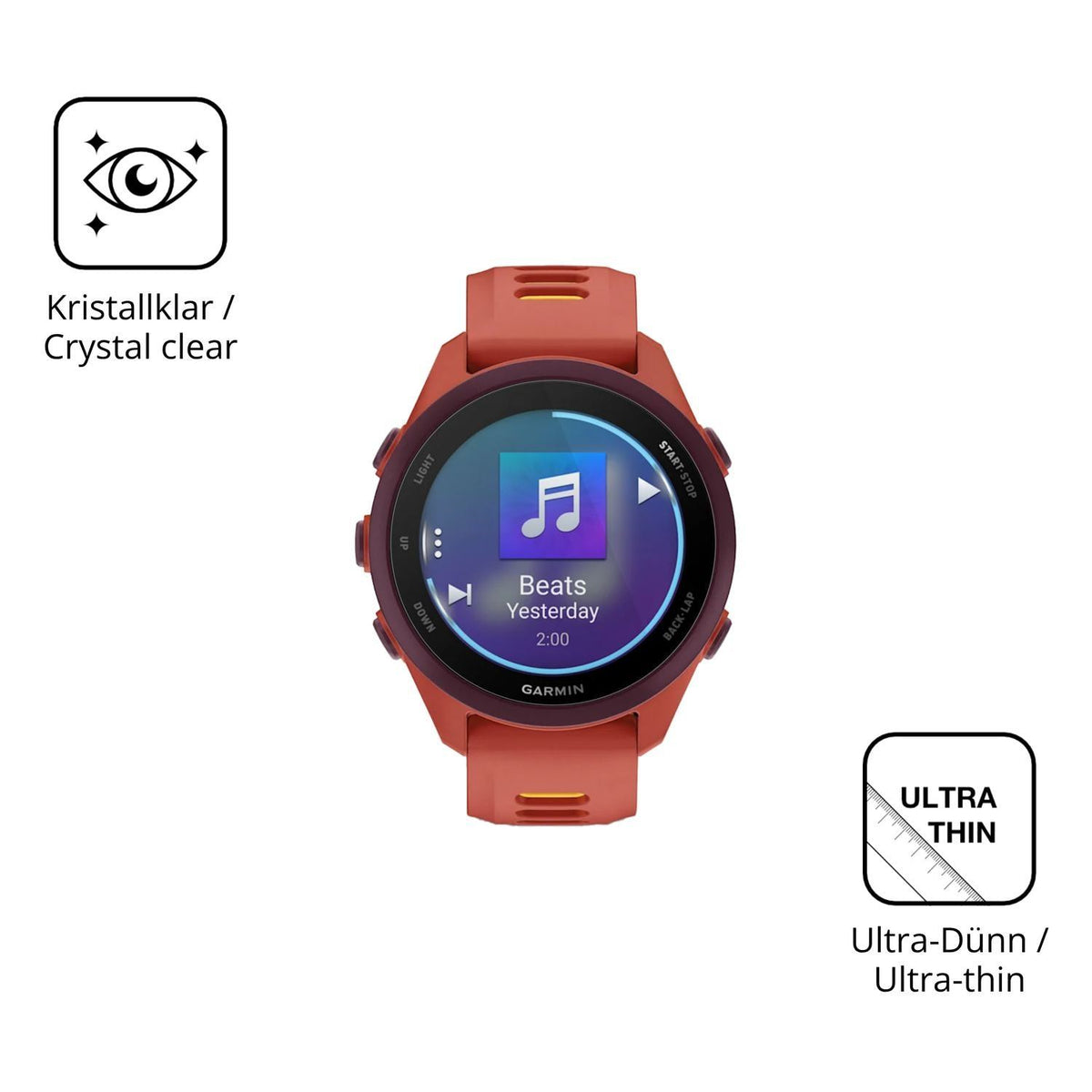 6x Schutzfolie klar für Garmin Forerunner 170 Musi (5)
