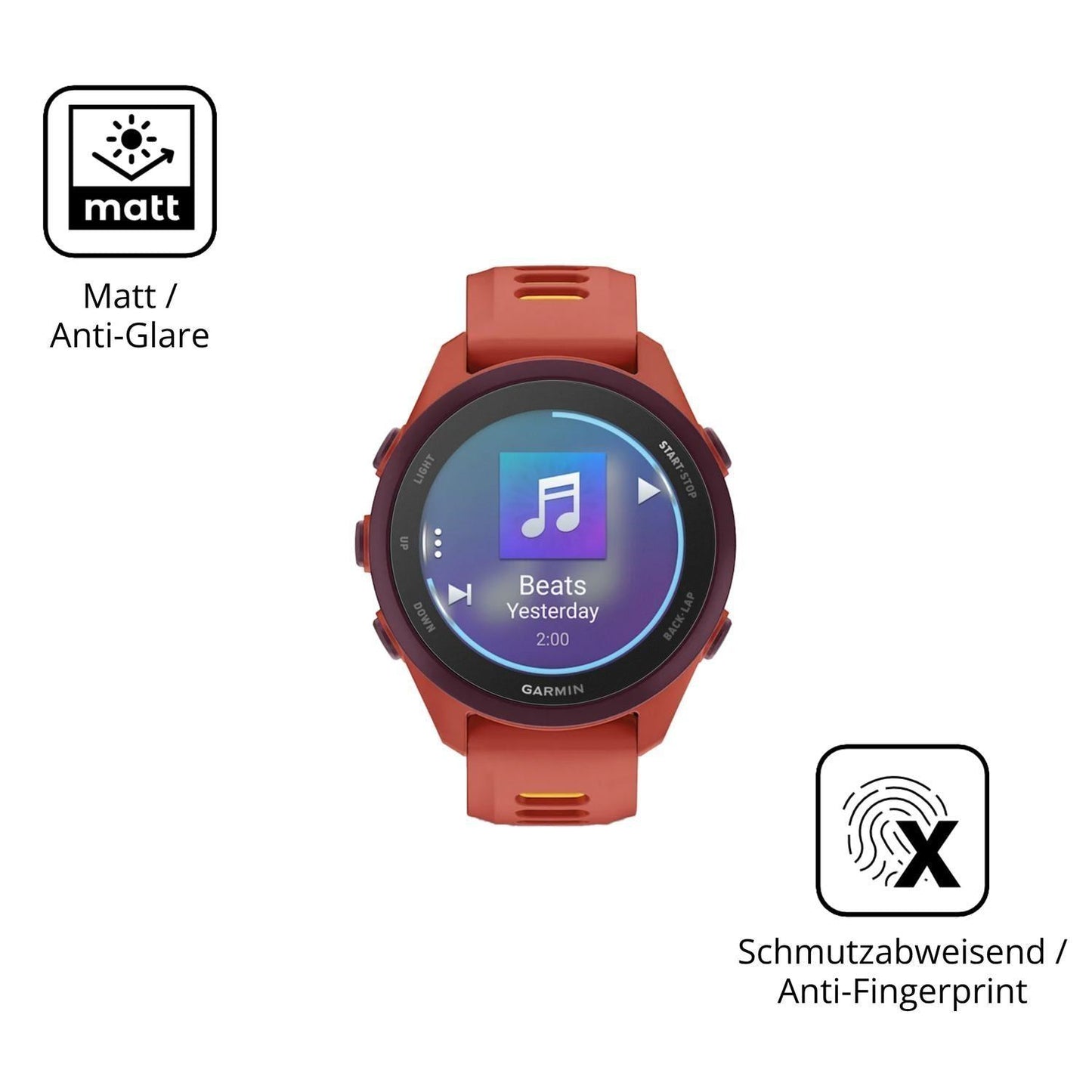 6x Schutzfolie matt für Garmin Forerunner 170 Musi (5)