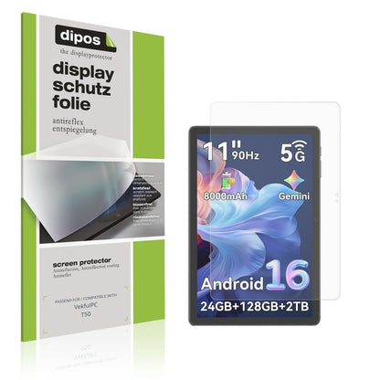 2x Schutzfolie matt für VekfulPC T50 Display-Schut (1)