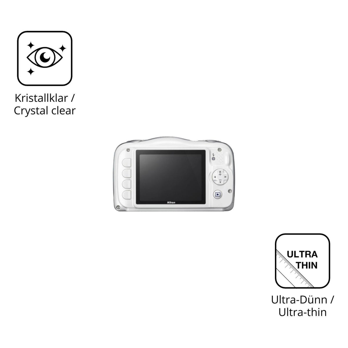 4x Schutzfolie klar für Nikon Coolpix W100 Display (5)