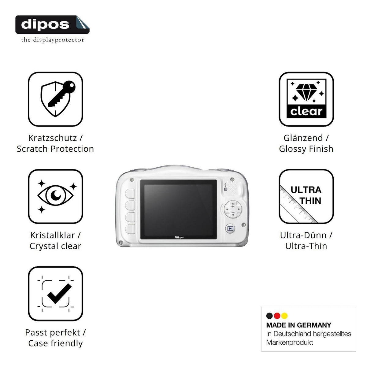 4x Schutzfolie klar für Nikon Coolpix W100 Display (7)