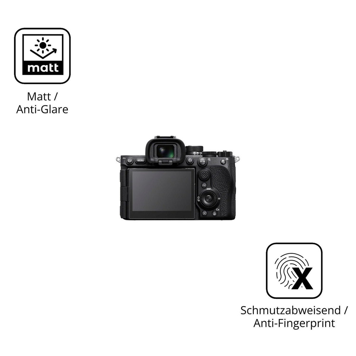 4x Schutzfolie matt für Sony Alpha 7R VI Display-S (5)