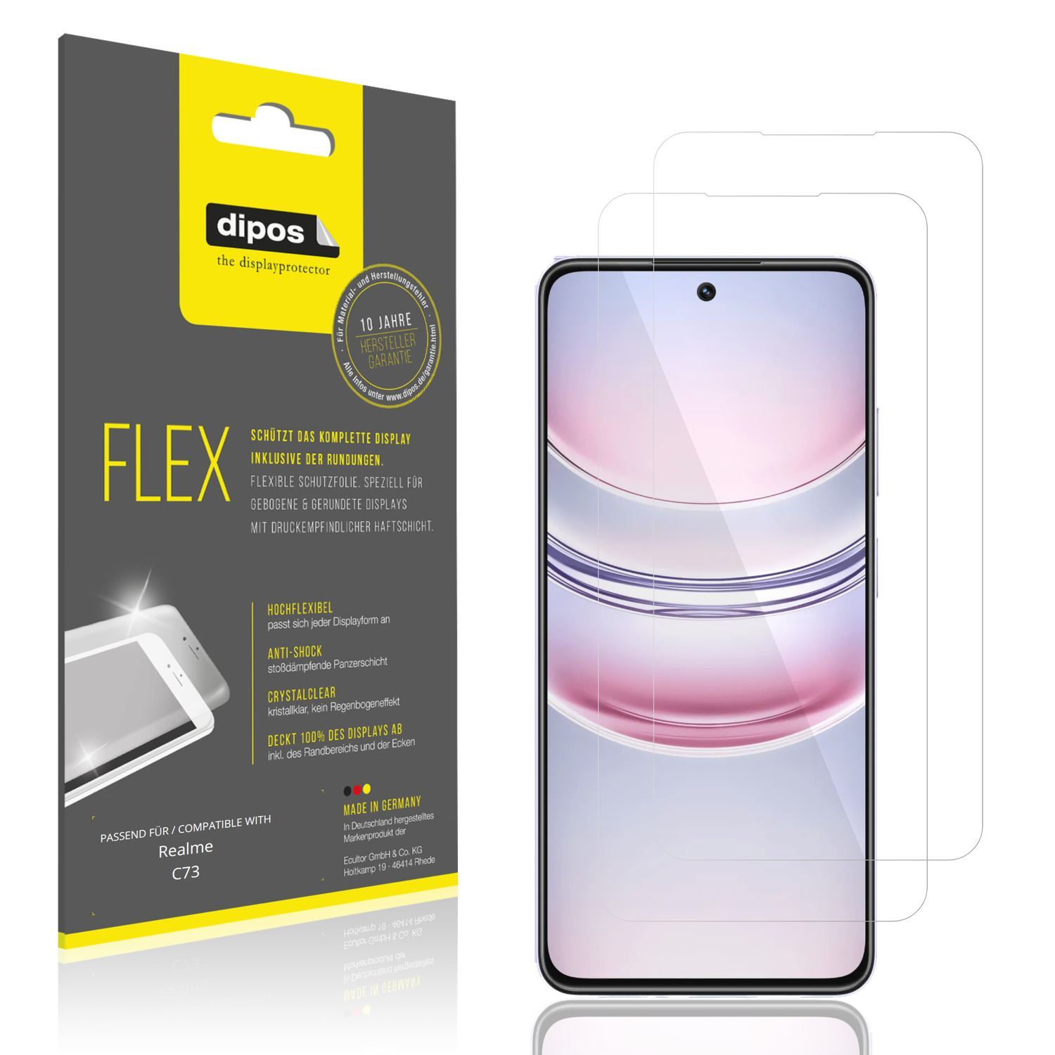 2x 3D Full Cover Schutzfolie für Realme C73 (1)