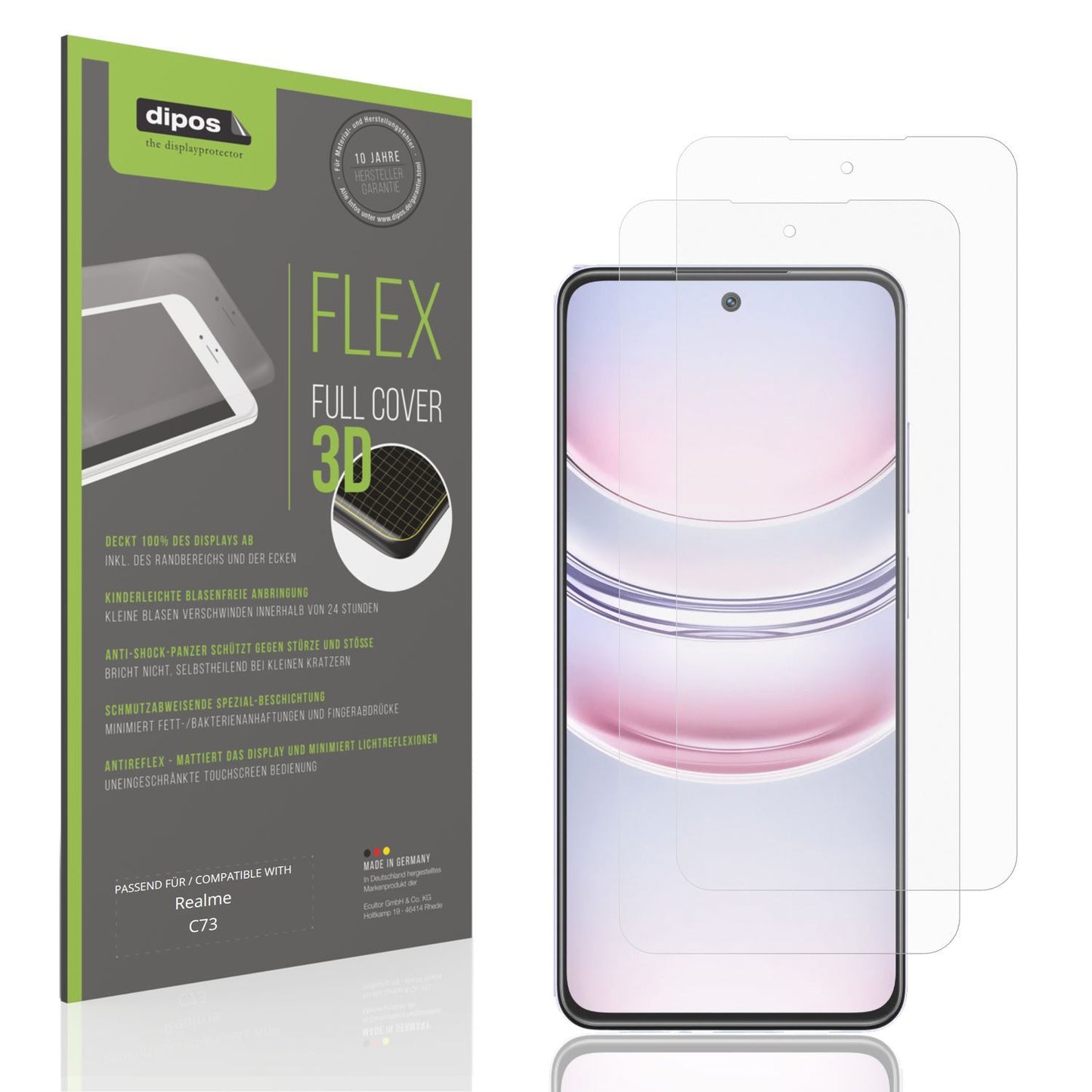 2x Full Cover Schutzfolie matt für Realme C73 (1)