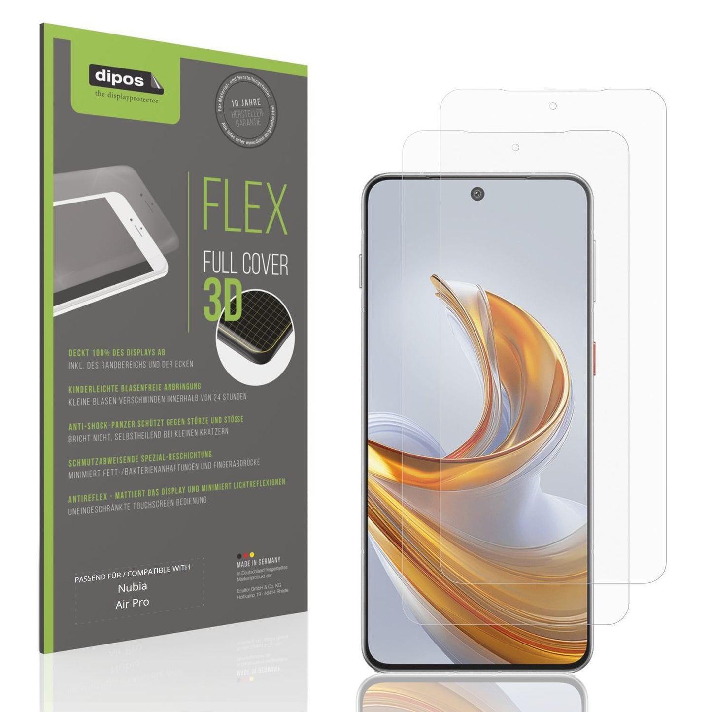 2x Full Cover Schutzfolie matt für Nubia Air Pro (1)