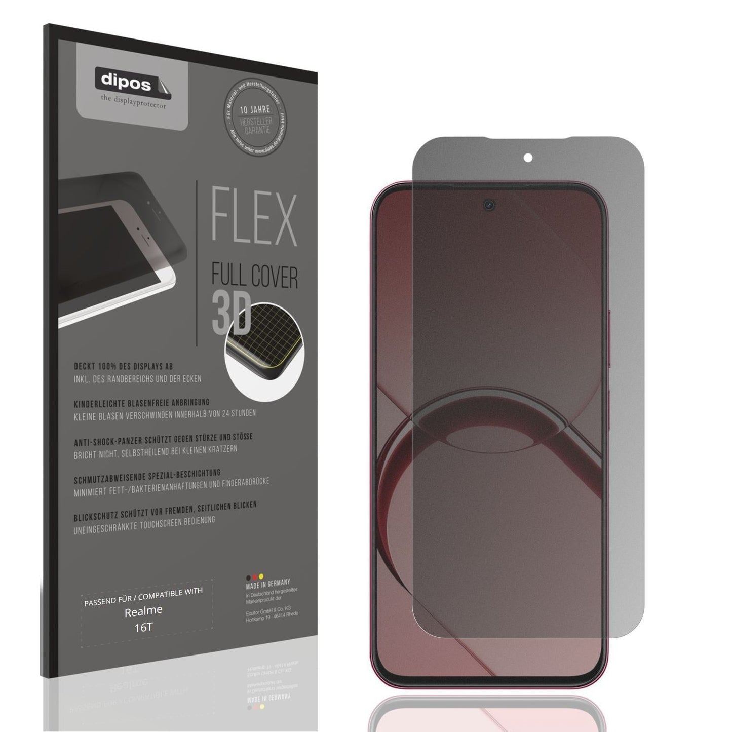 Full Cover Privacy Blickschutzfolie für Realme 16T (1)