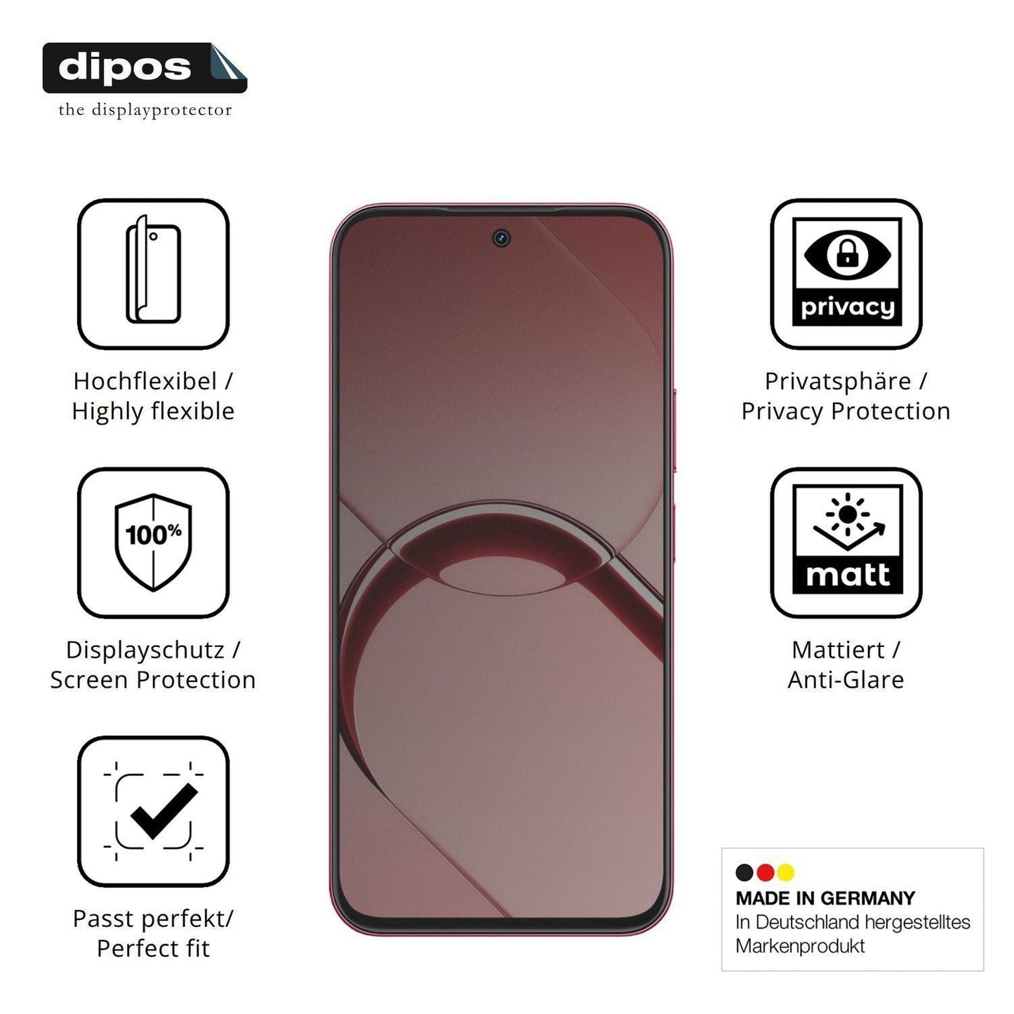 Full Cover Privacy Blickschutzfolie für Realme 16T (5)