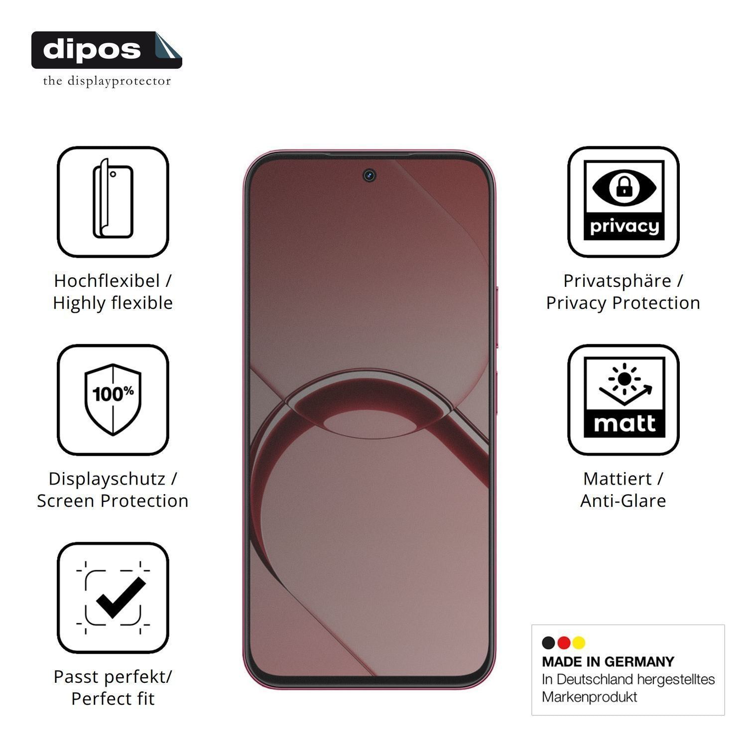 Full Cover Privacy Blickschutzfolie für Realme 16T (5)