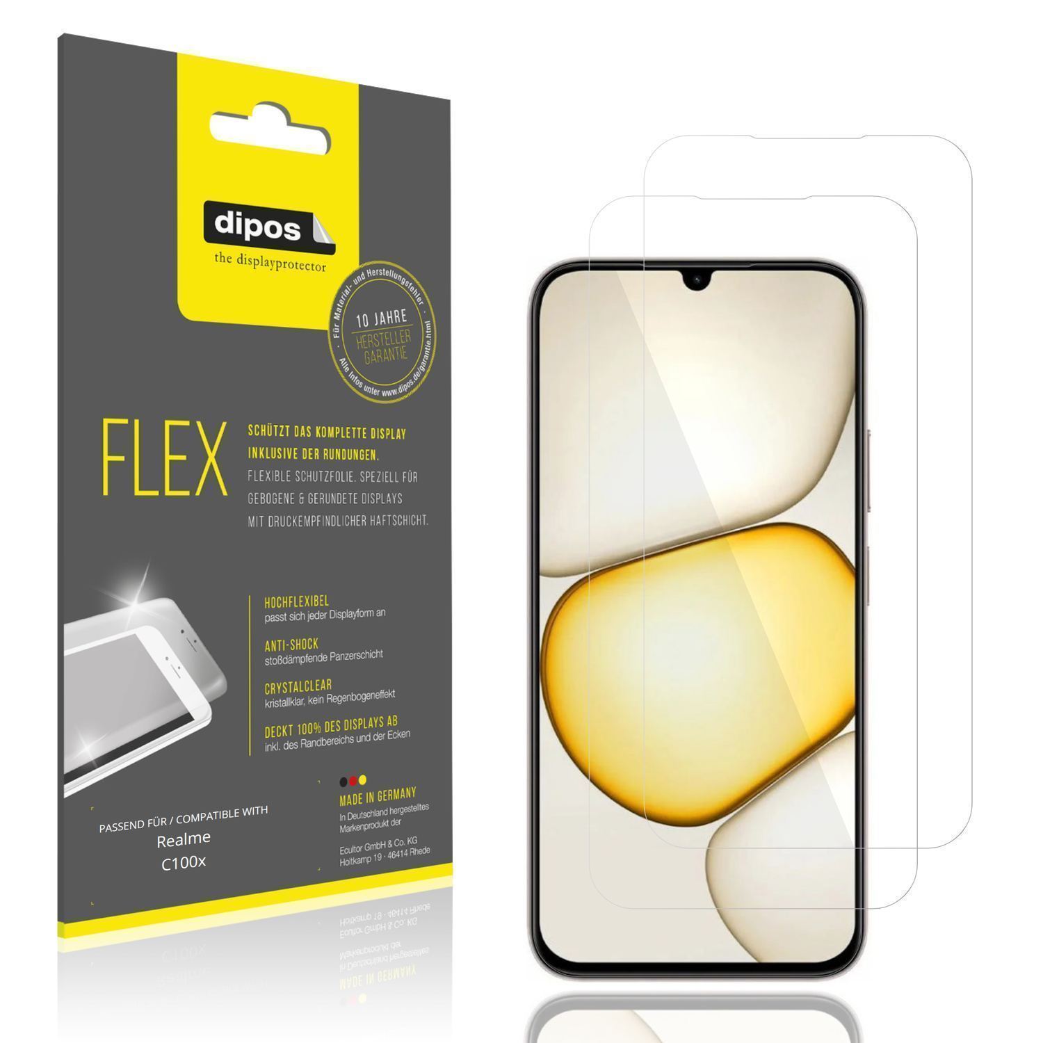 2x 3D Full Cover Schutzfolie für Realme C100x (1)