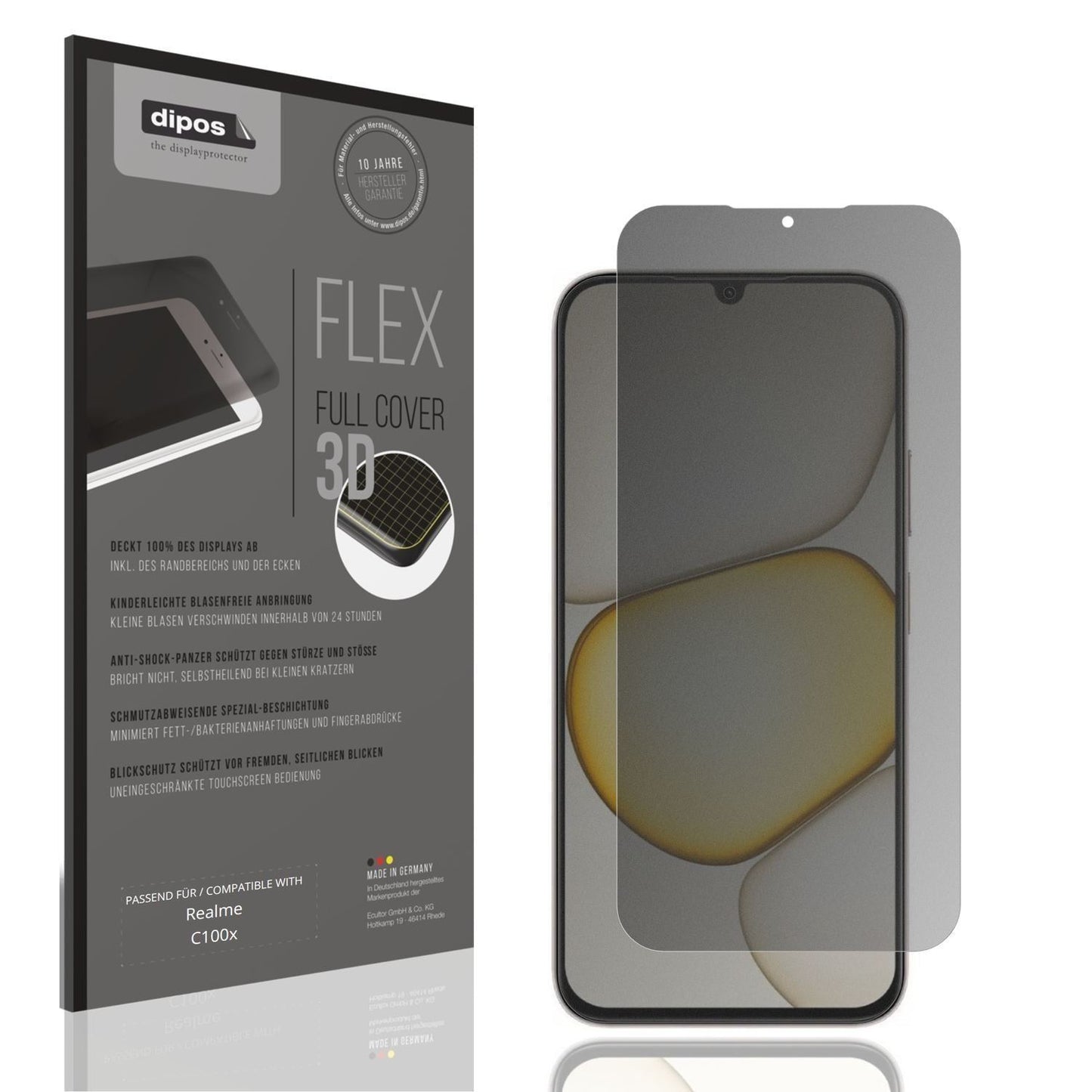 Full Cover Privacy Blickschutzfolie für Realme C10 (1)